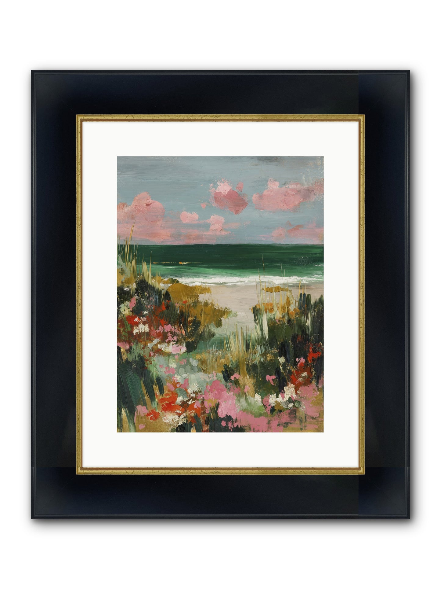 Meadow Cradles Framed Print - Wide Black w/Gold 12x16