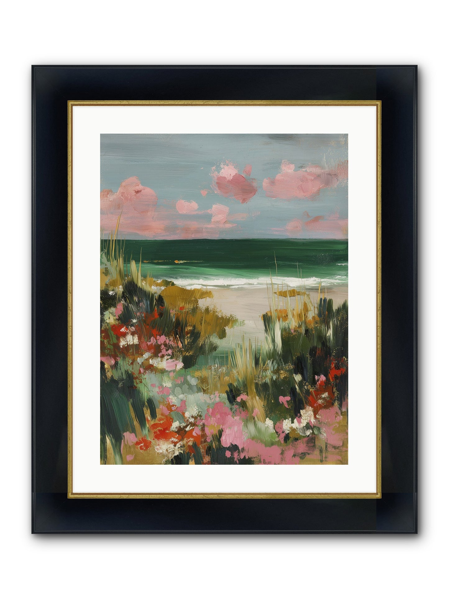 Meadow Cradles Framed Print - Wide Black w/Gold 18x24