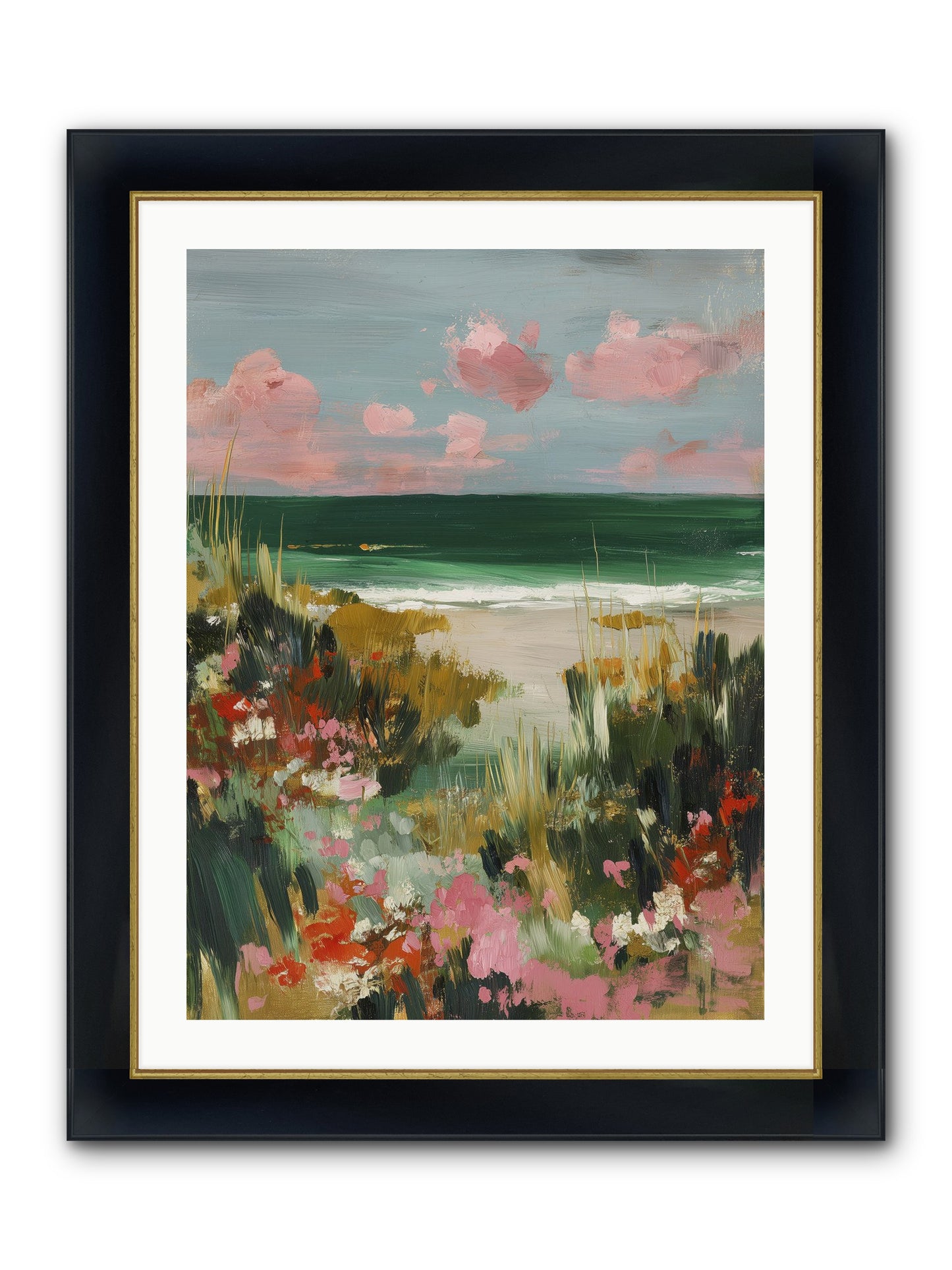 Meadow Cradles Framed Print - Wide Black w/Gold 24x32
