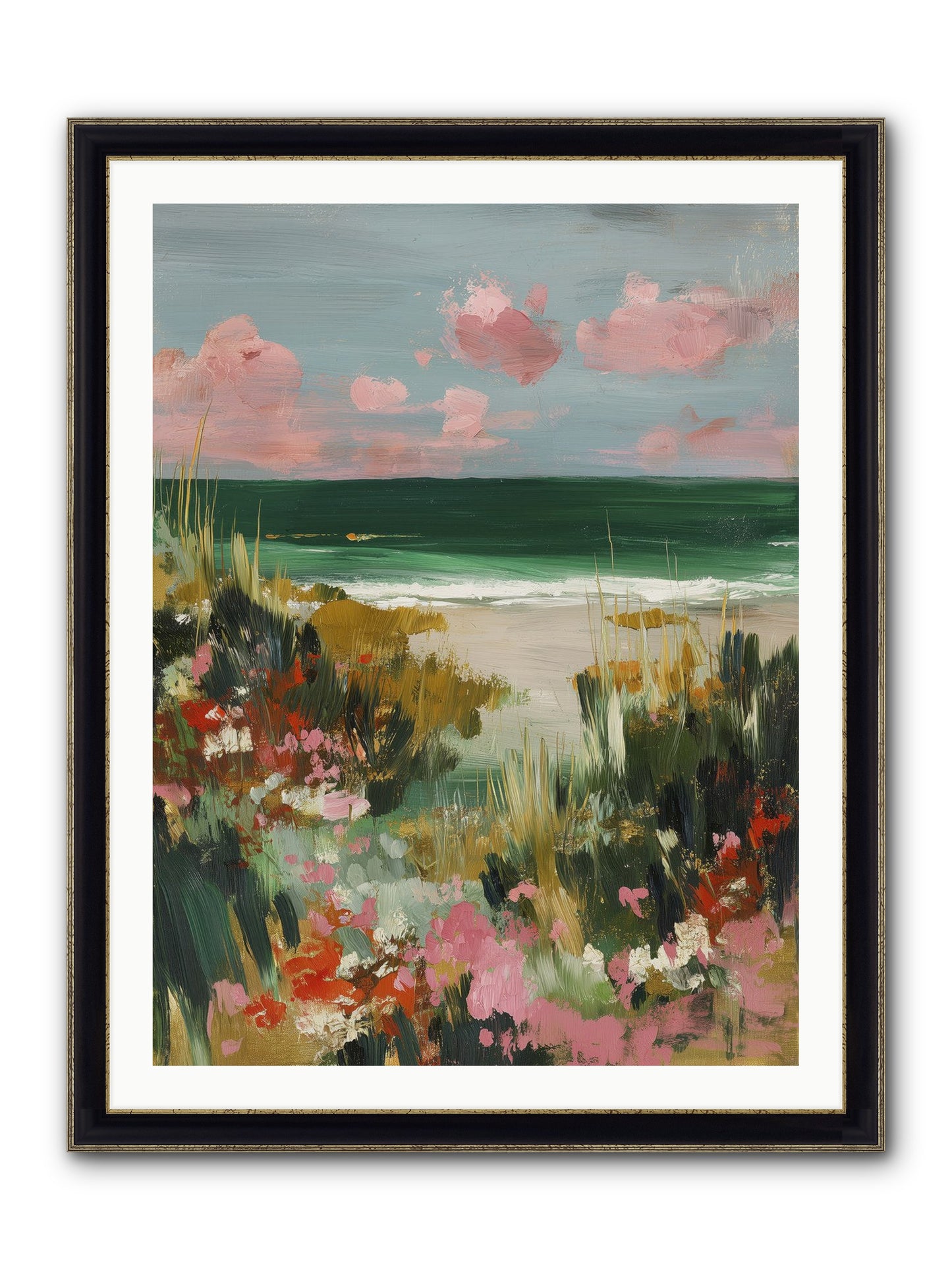 Meadow Cradles Framed Print - Black & Gold 30x40