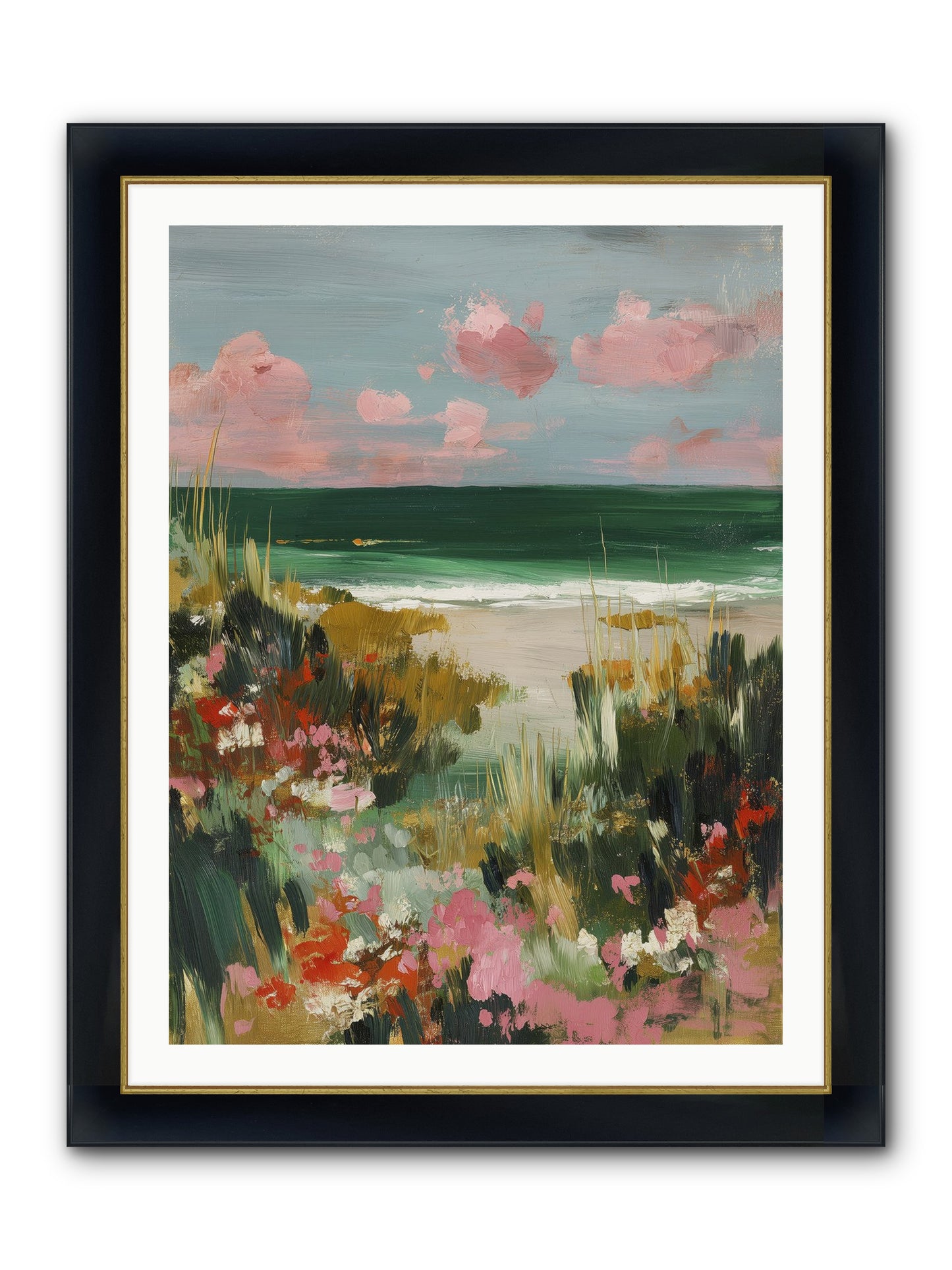 Meadow Cradles Framed Print - Wide Black w/Gold 30x40