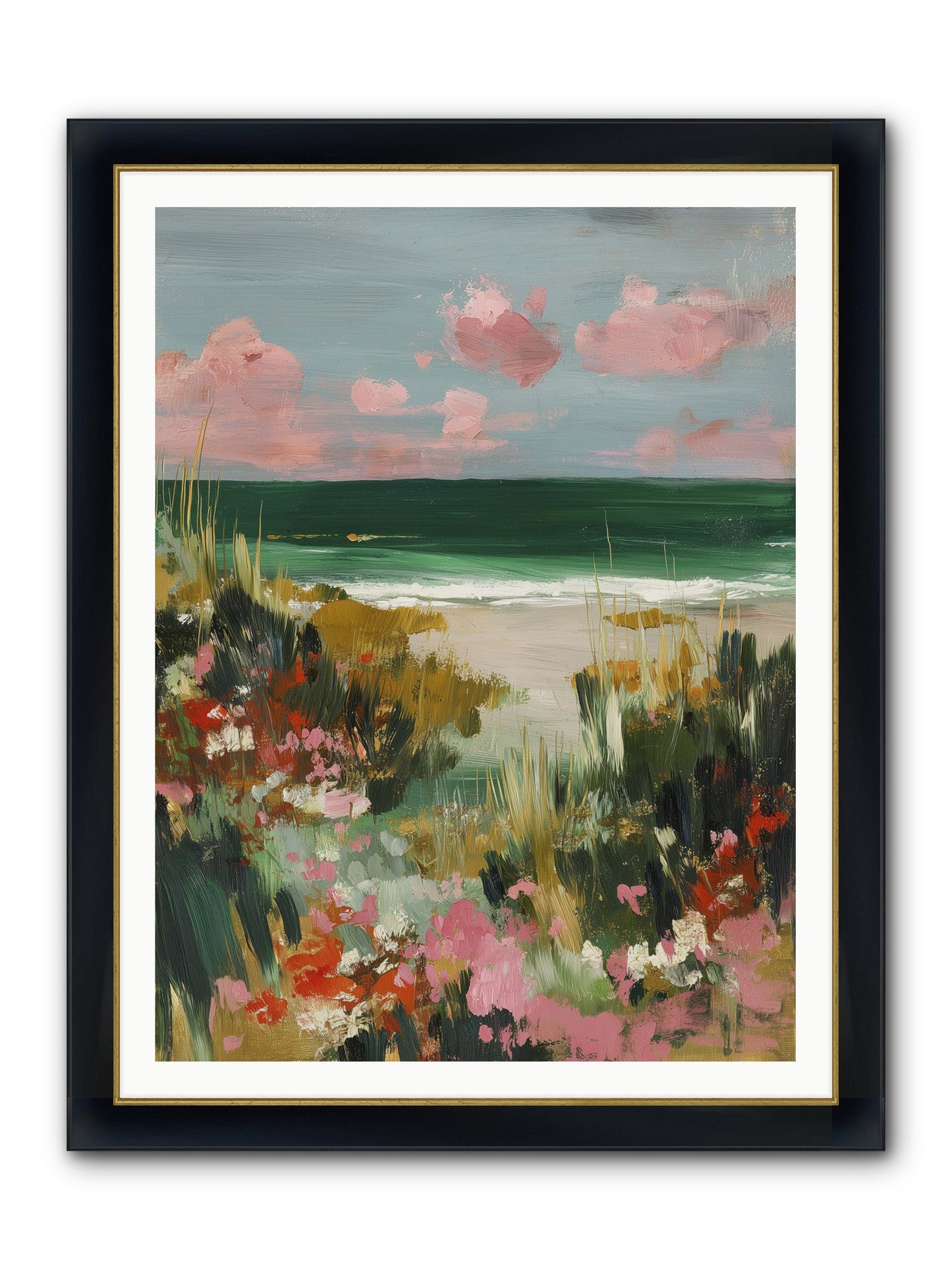 Meadow Cradles Framed Print - Wide Black w/Gold 36x48