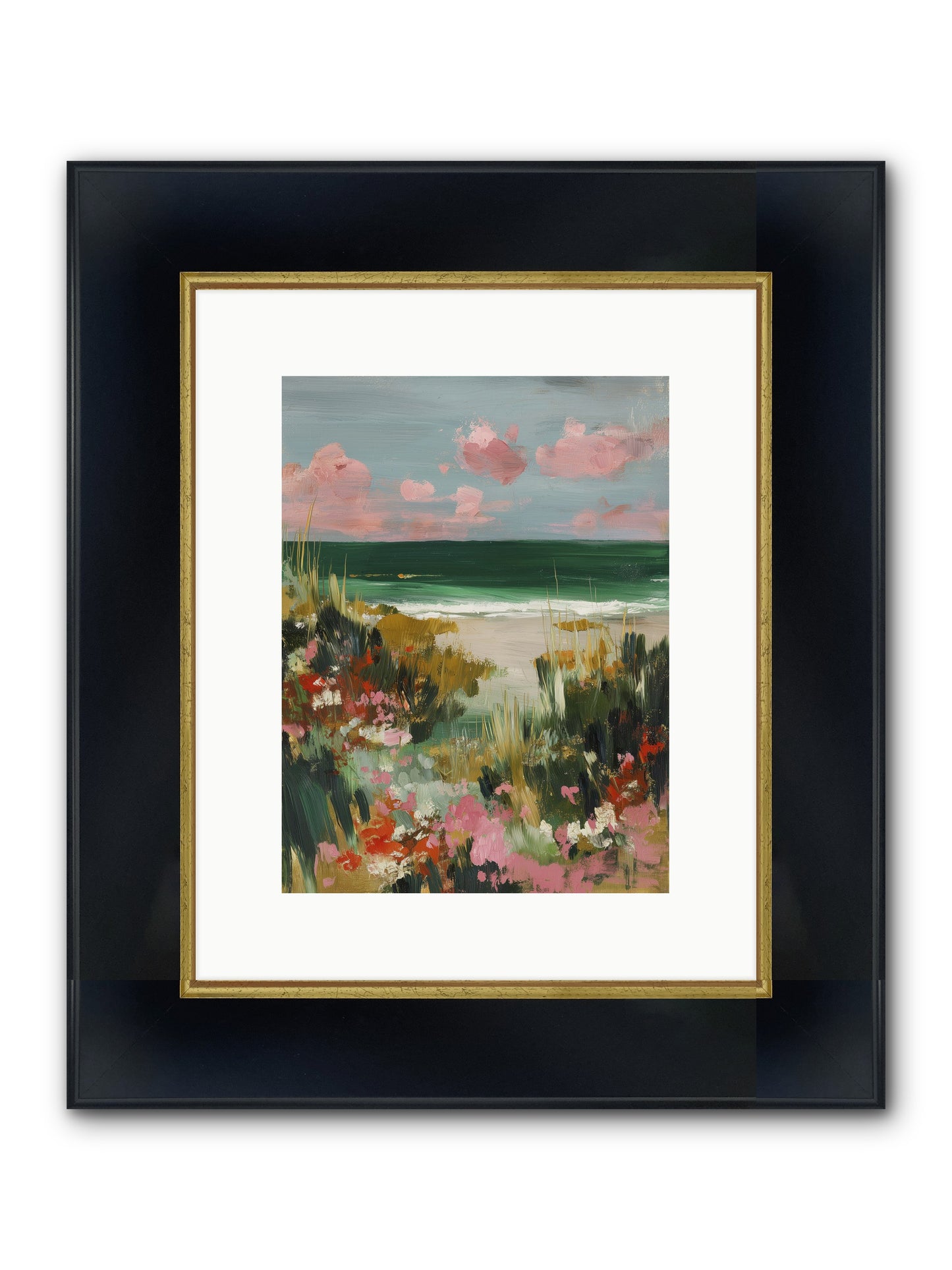 Meadow Cradles Framed Print - Wide Black w/Gold 9x12