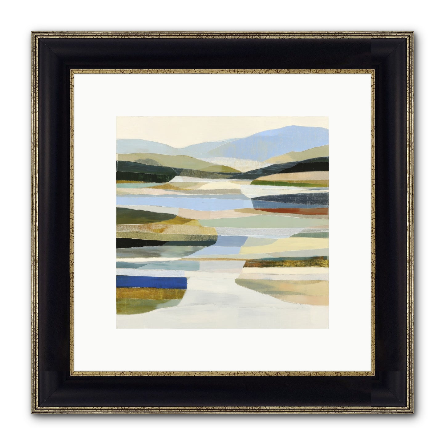 Meadow Echo Framed Print - Black & Gold 10x10