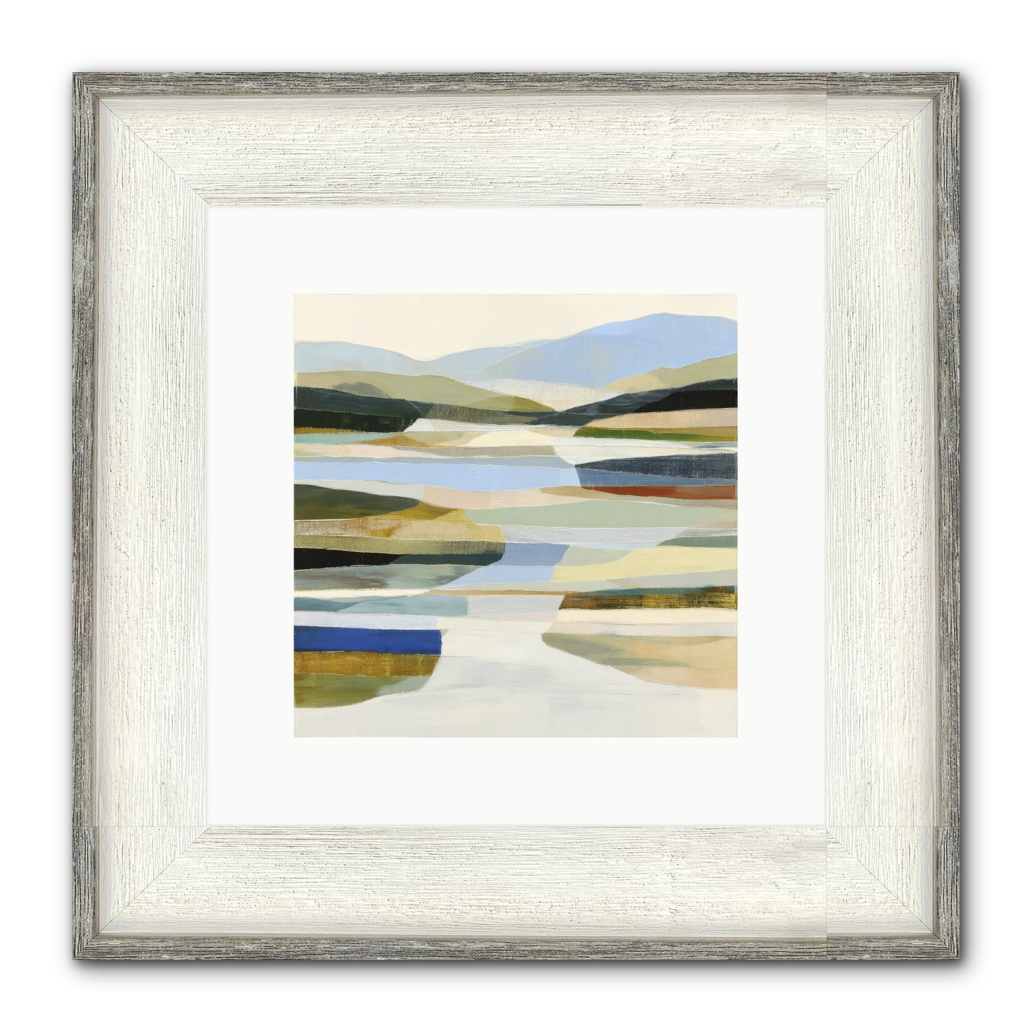 Meadow Echo Framed Print - Driftwood White 10x10