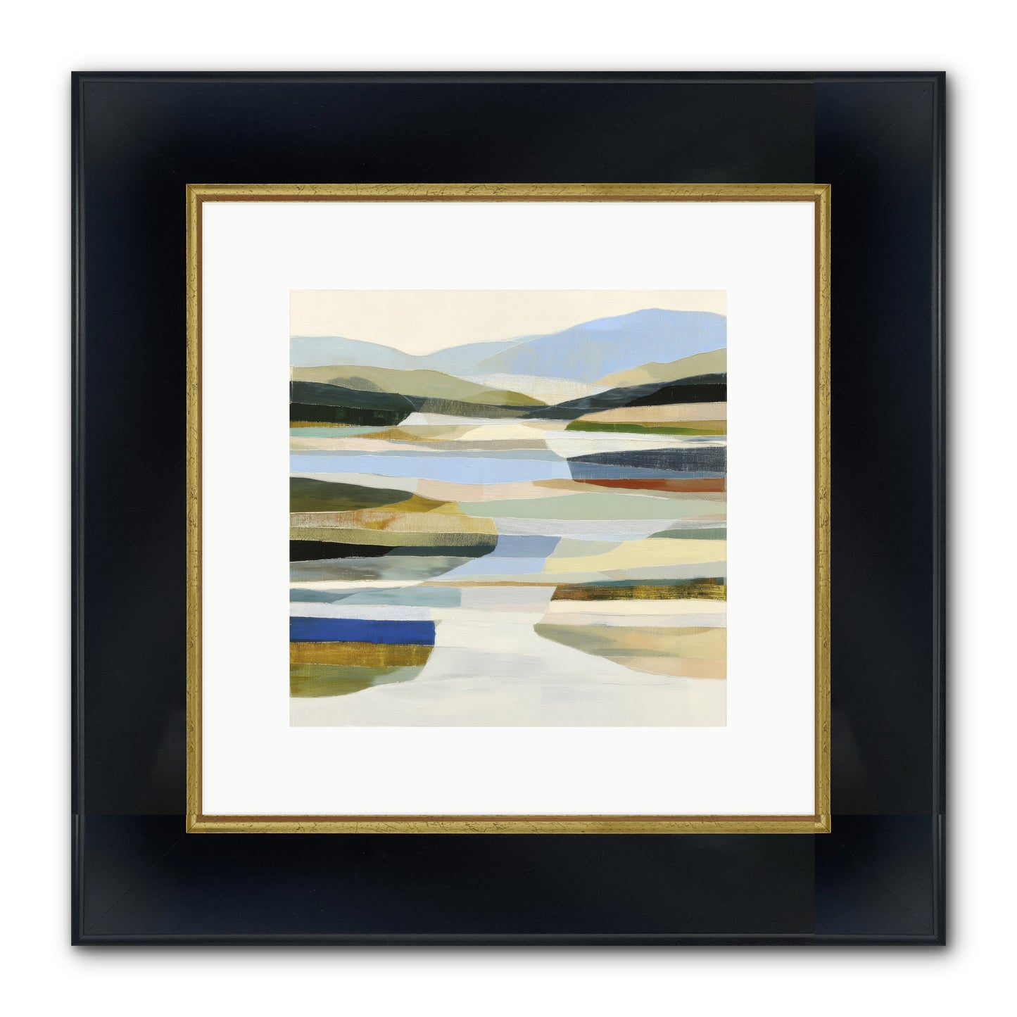 Meadow Echo Framed Print - Wide Black w/Gold 10x10