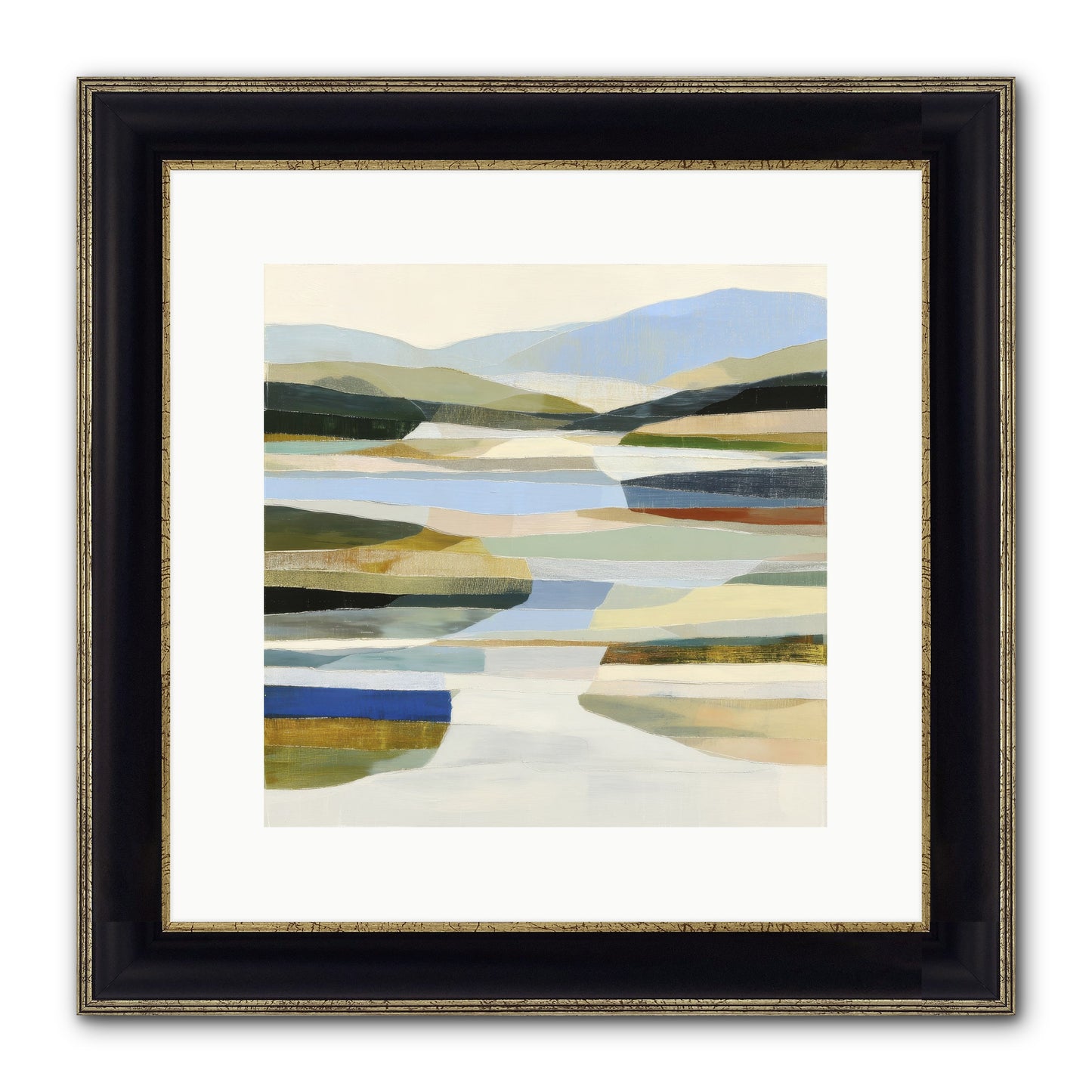 Meadow Echo Framed Print - Black & Gold 12x12