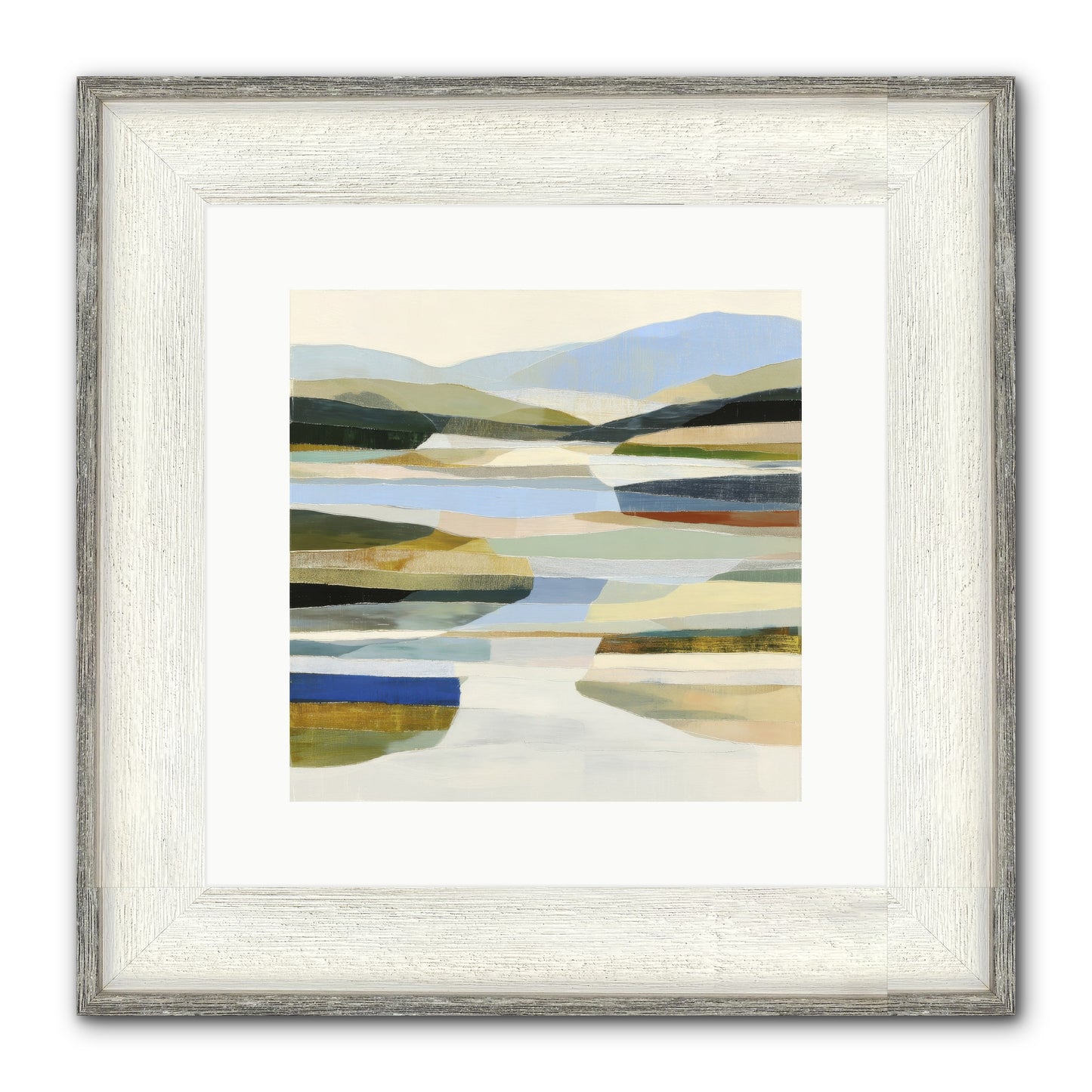 Meadow Echo Framed Print - Driftwood White 12x12