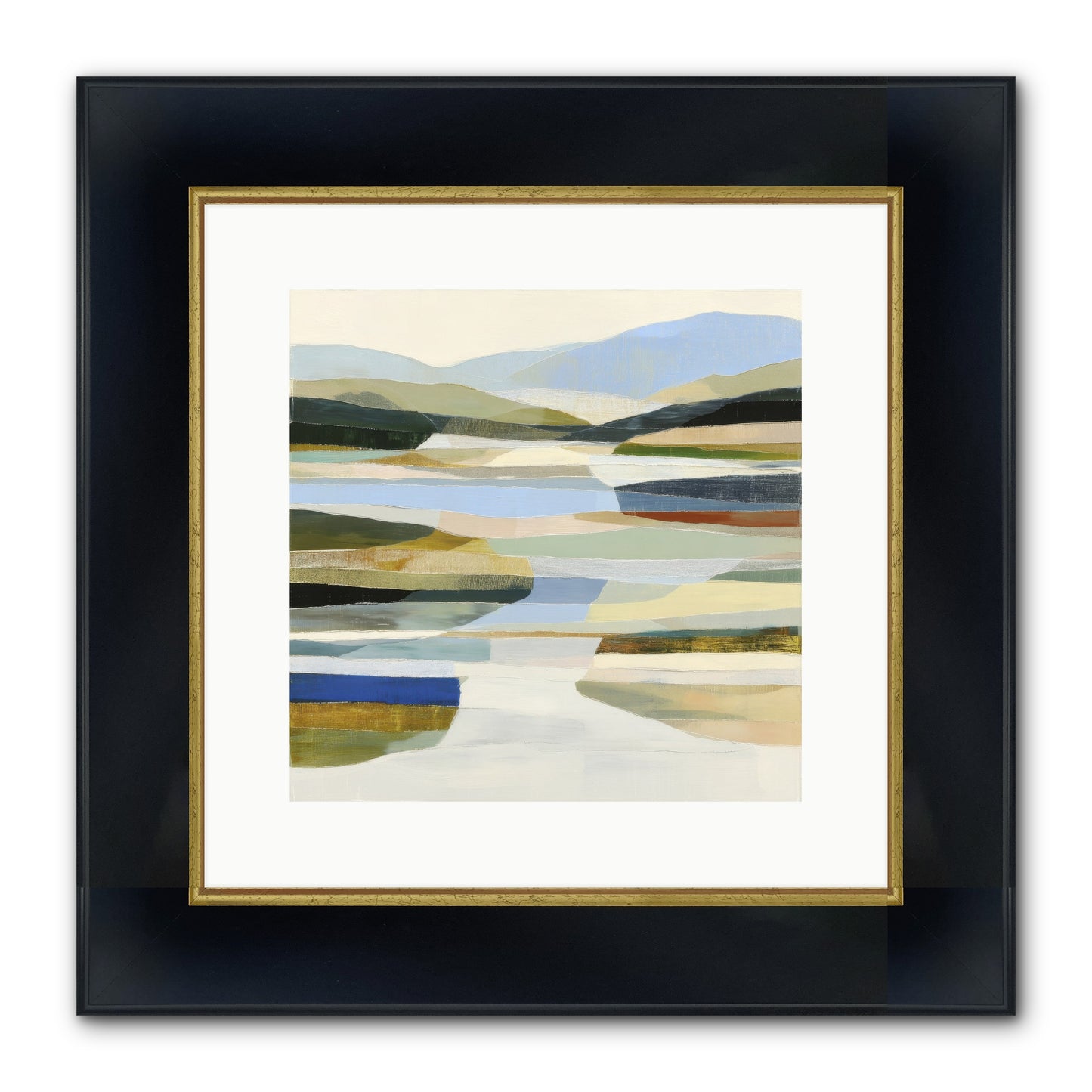 Meadow Echo Framed Print - Wide Black w/Gold 12x12