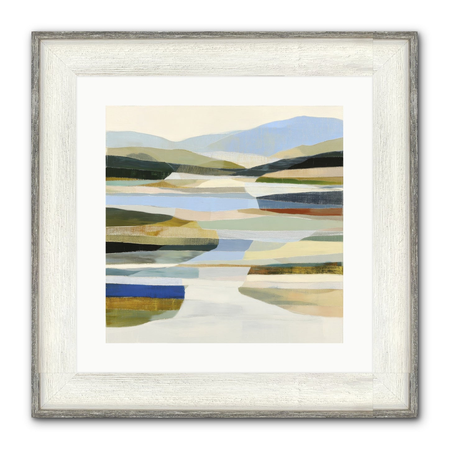 Meadow Echo Framed Print - Driftwood White 16x16