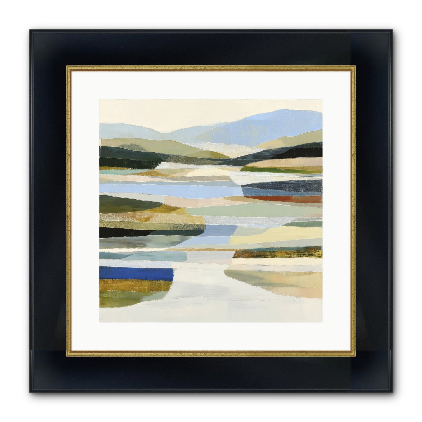 Meadow Echo Framed Print - Wide Black w/Gold 16x16