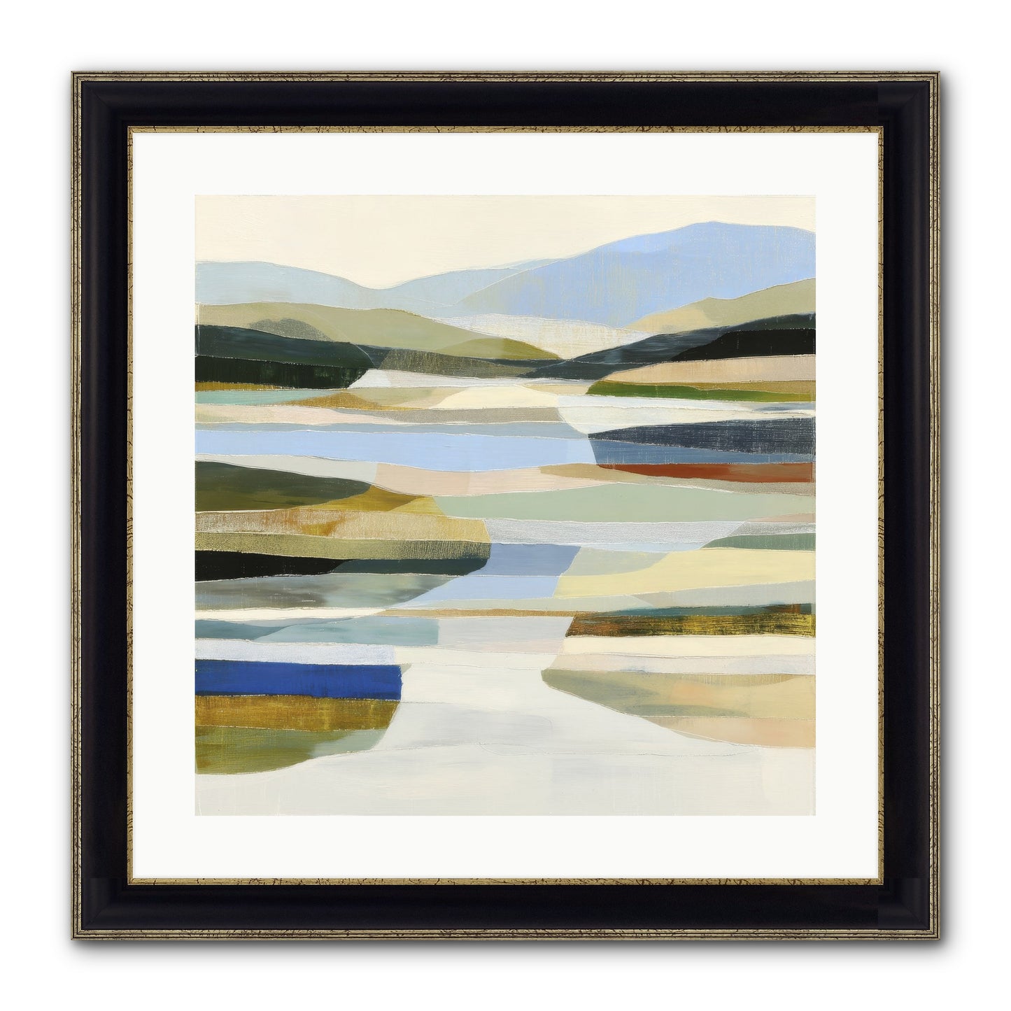 Meadow Echo Framed Print - Black & Gold 20x20