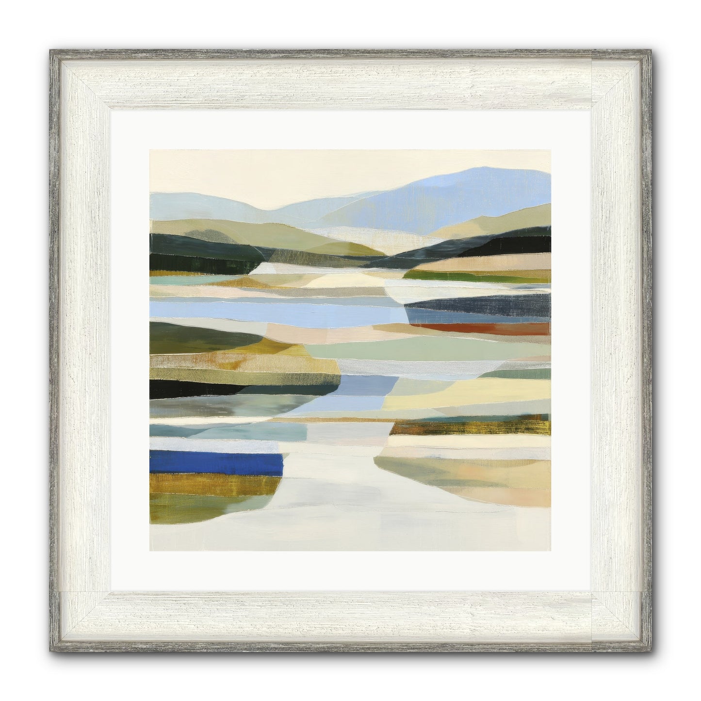 Meadow Echo Framed Print - Driftwood White 20x20
