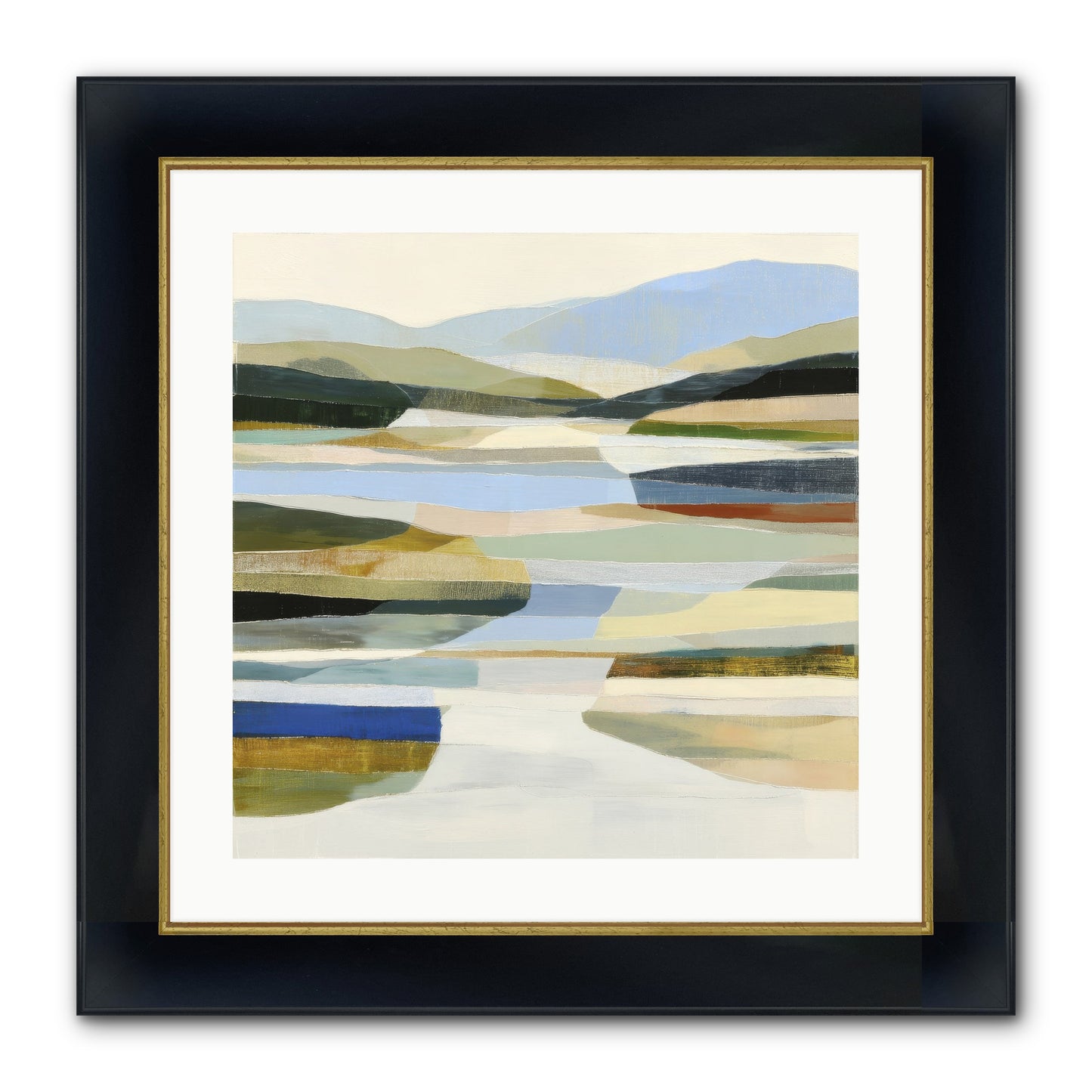 Meadow Echo Framed Print - Wide Black w/Gold 20x20