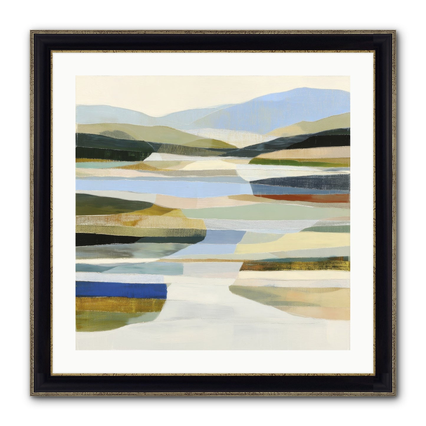 Meadow Echo Framed Print - Black & Gold 24x24