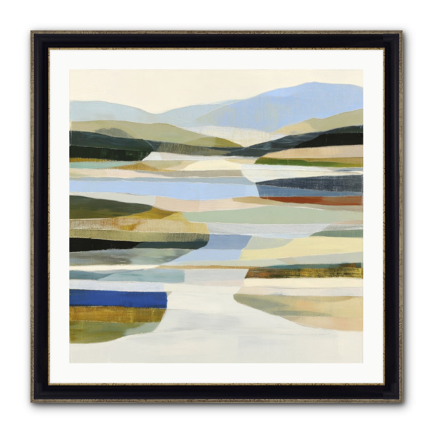 Meadow Echo Framed Print - Black & Gold 30x30