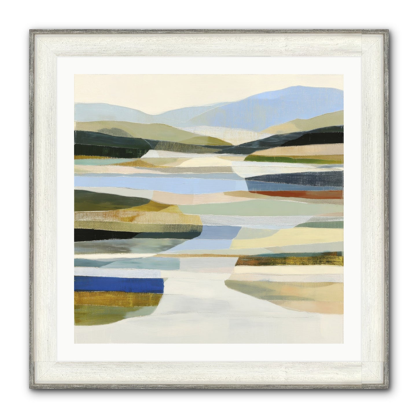 Meadow Echo Framed Print - Driftwood White 30x30