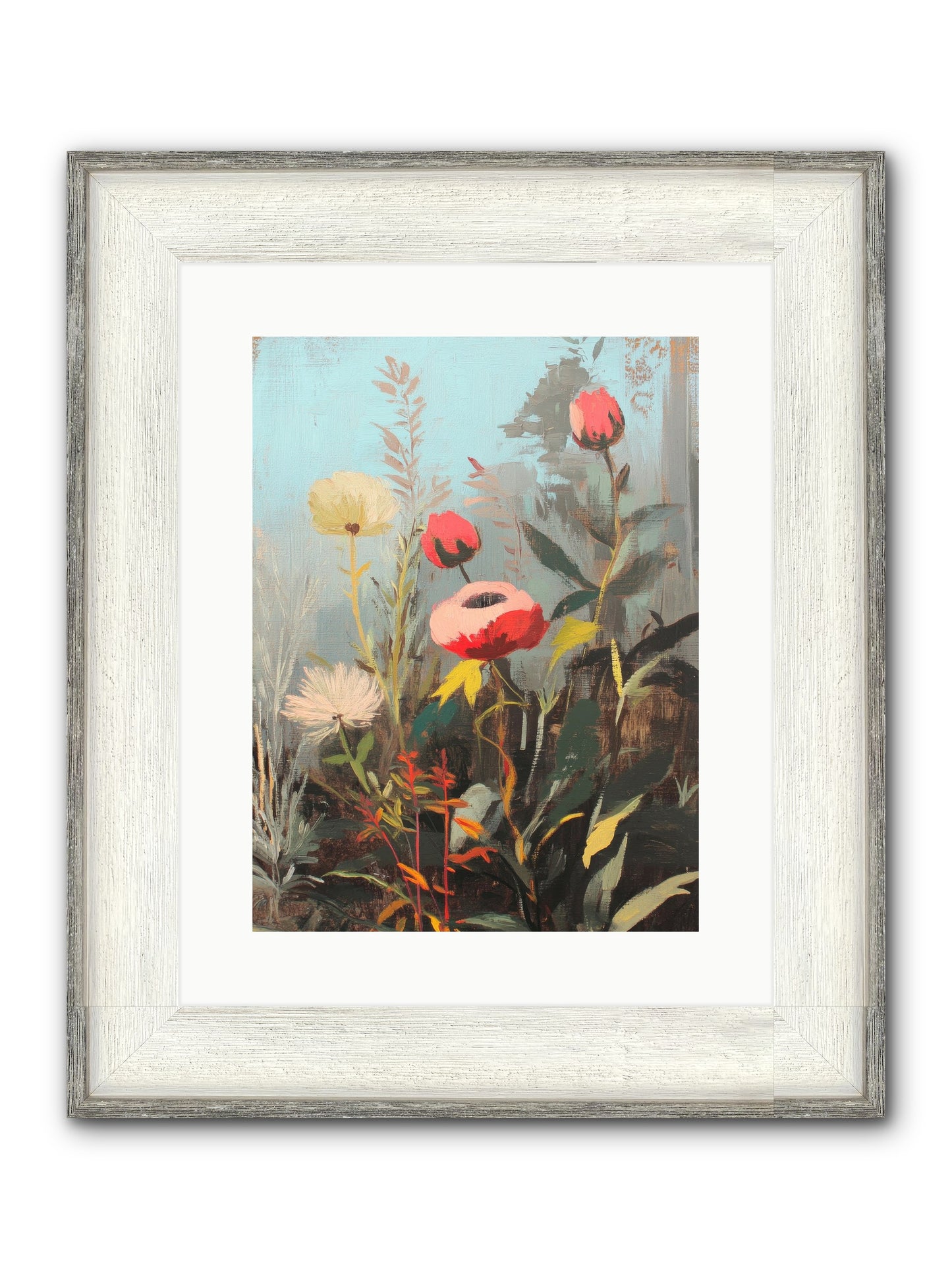 Meadow Jewels Framed Print - Driftwood White 12x16