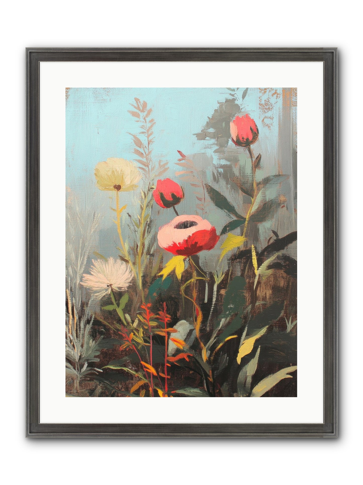 Meadow Jewels Framed Print - Slimwoods Black/Silver 18x24