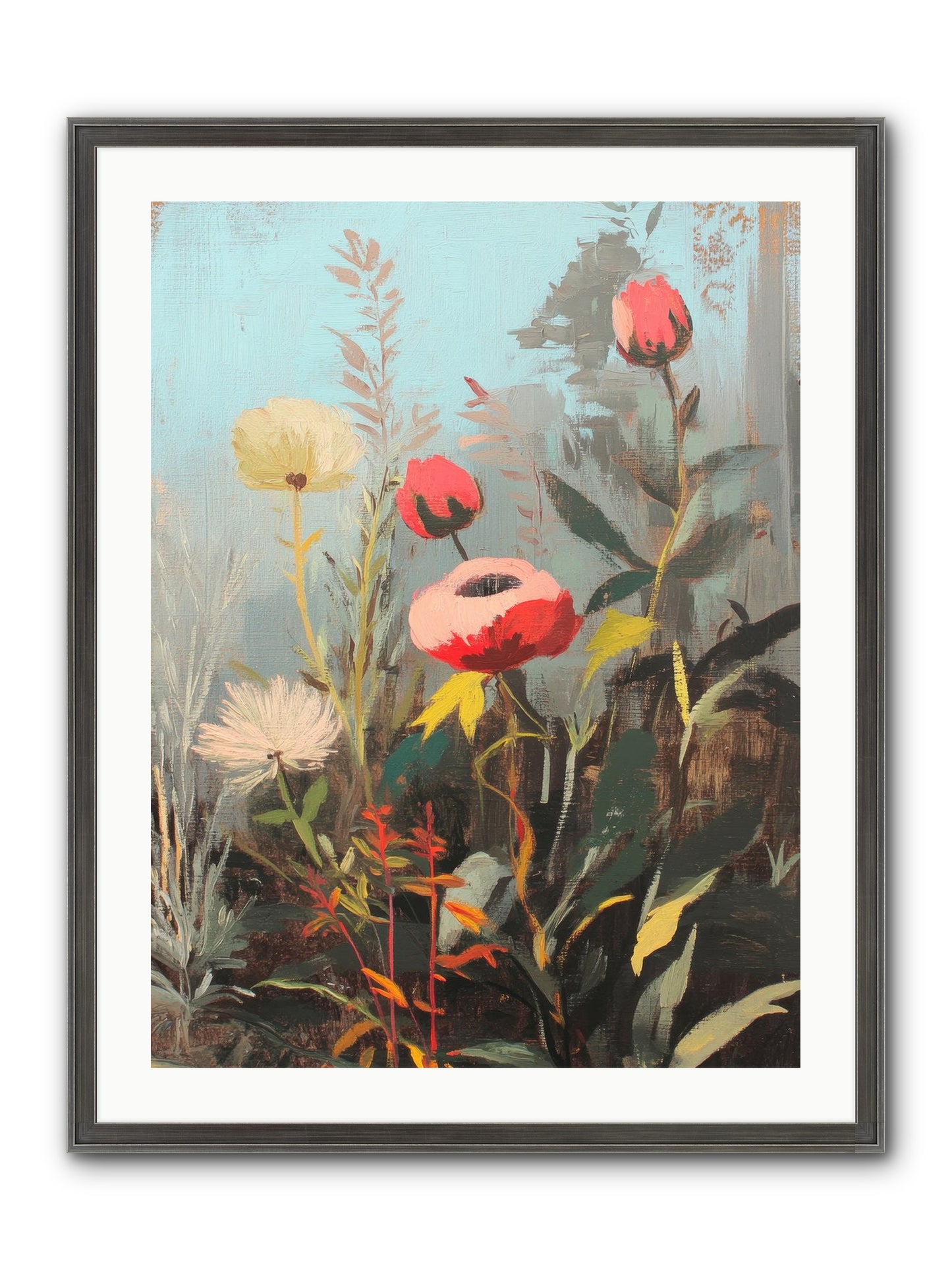 Meadow Jewels Framed Print - Slimwoods Black/Silver 24x32
