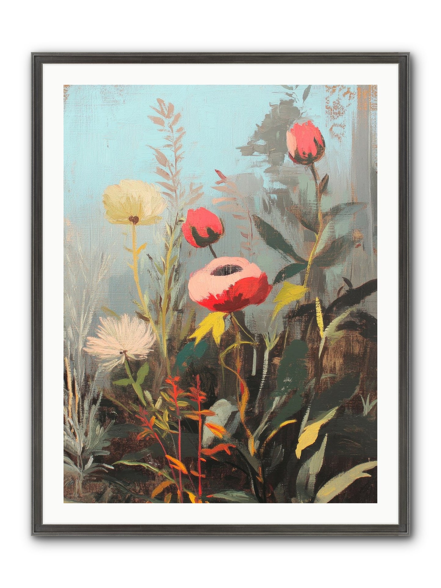 Meadow Jewels Framed Print - Slimwoods Black/Silver 30x40