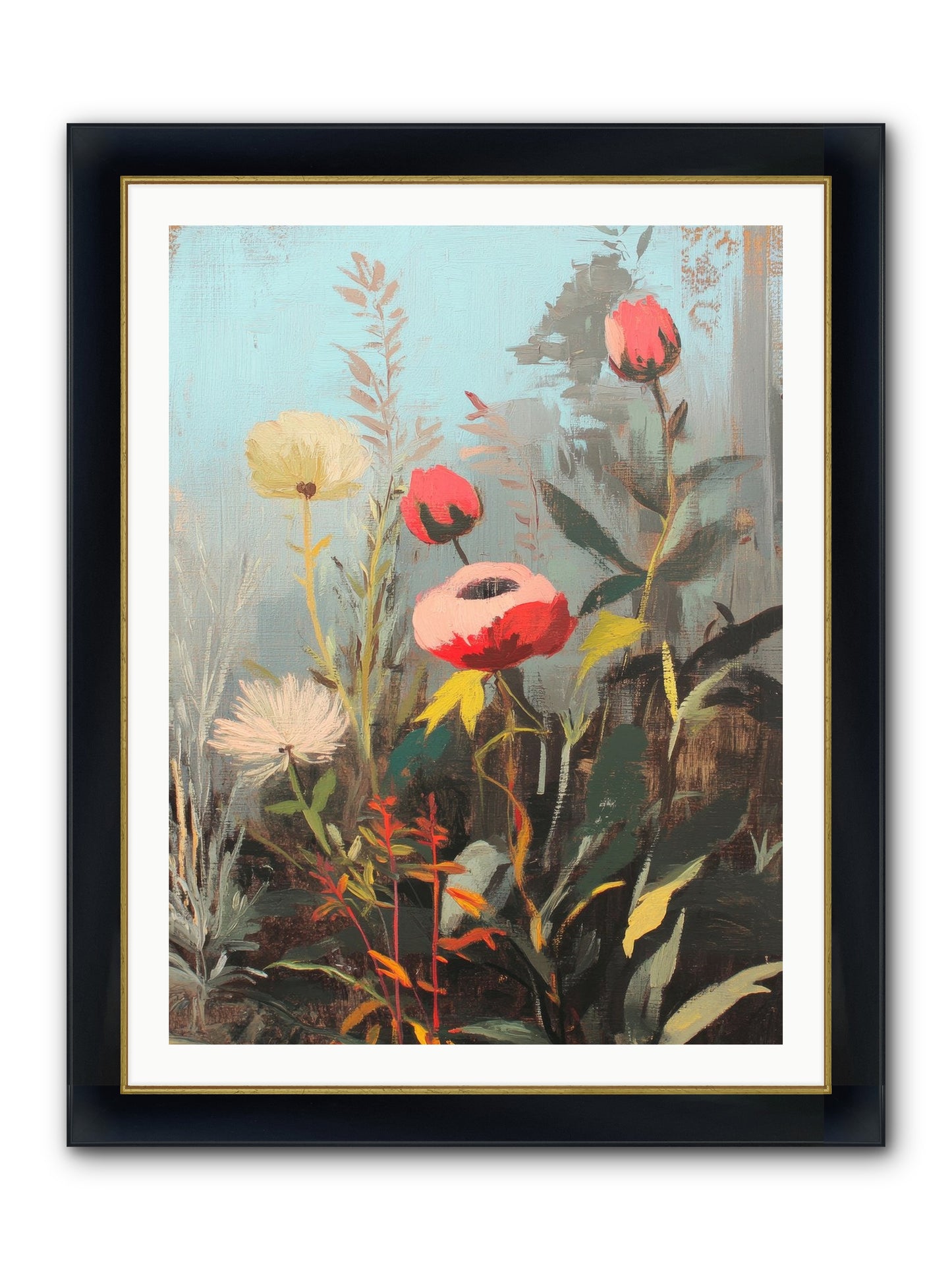 Meadow Jewels Framed Print - Wide Black w/Gold 30x40