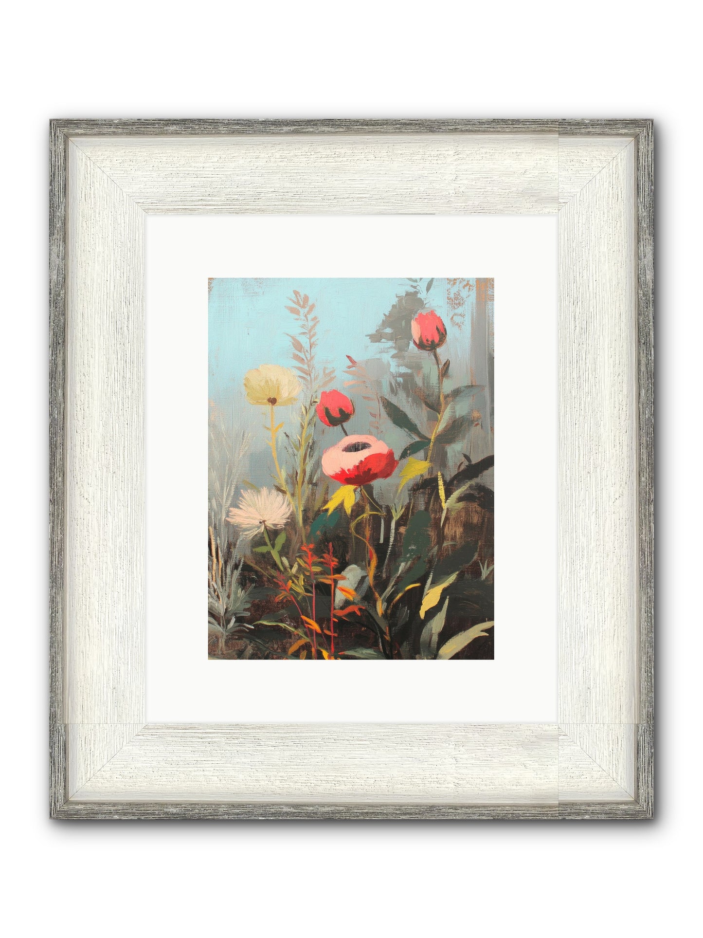 Meadow Jewels Framed Print - Driftwood White 9x12