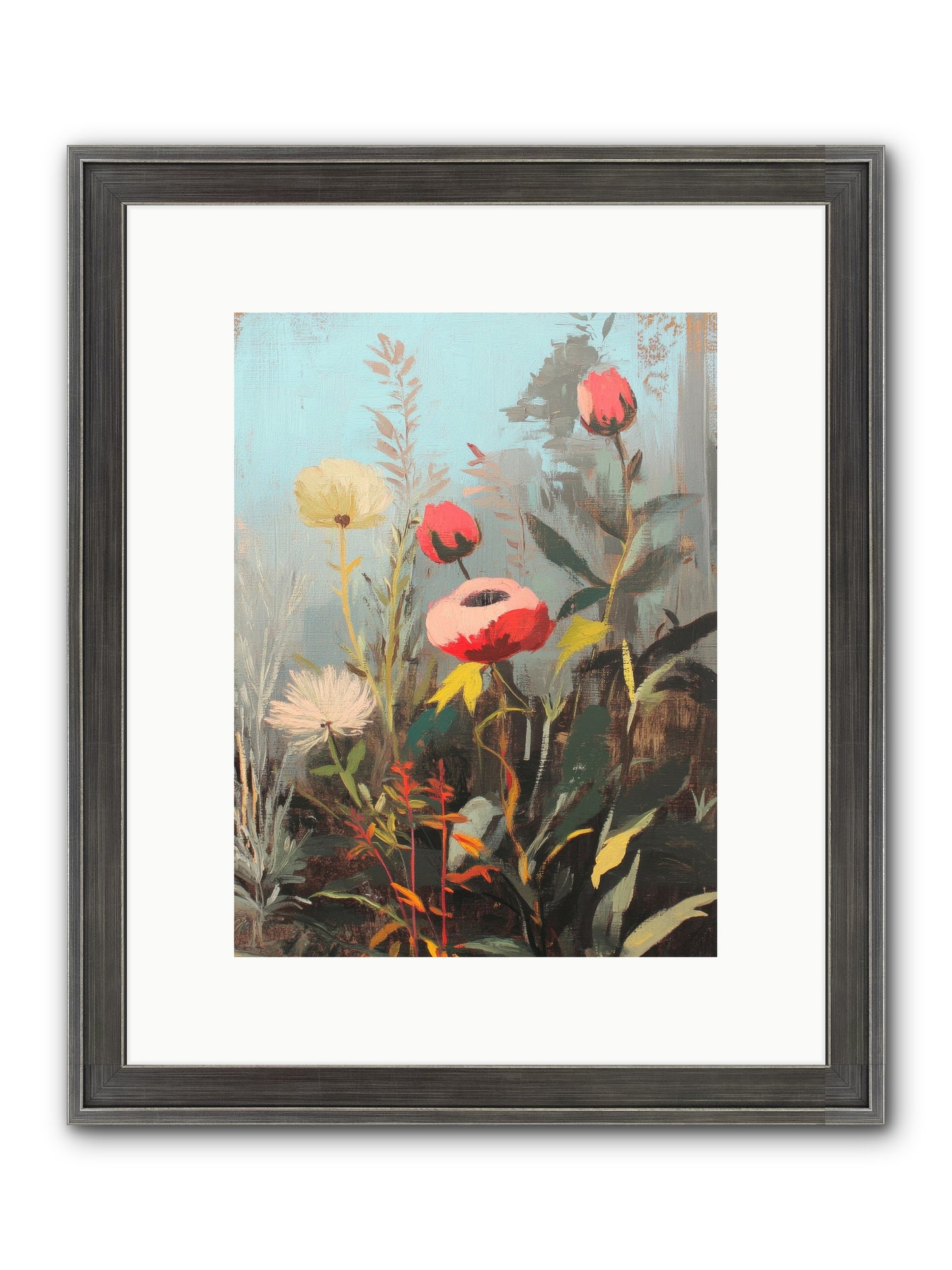 Meadow Jewels Framed Print - Slimwoods Black/Silver 9x12