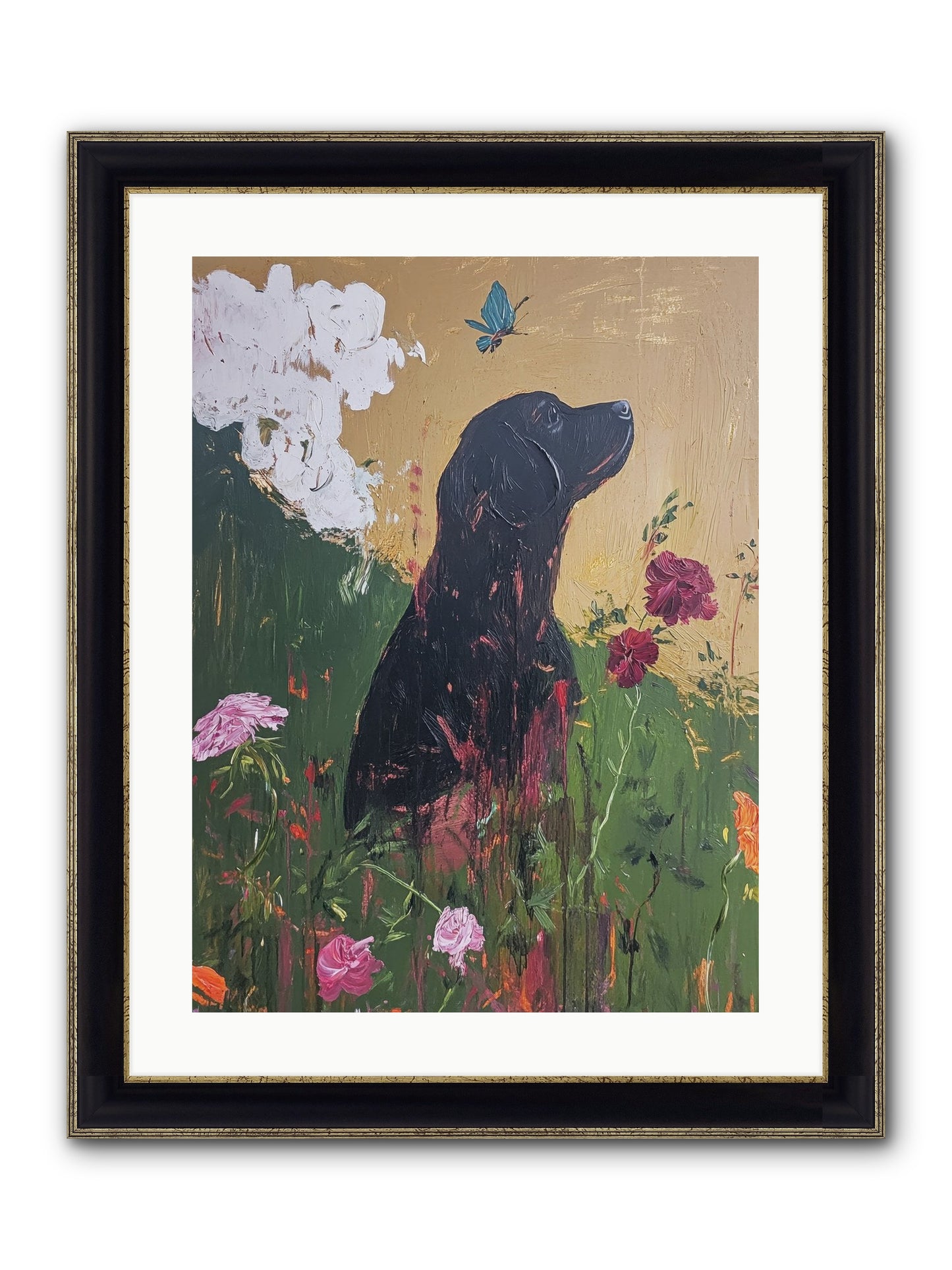 Meadow Magic Framed Print - Black & Gold 18x24