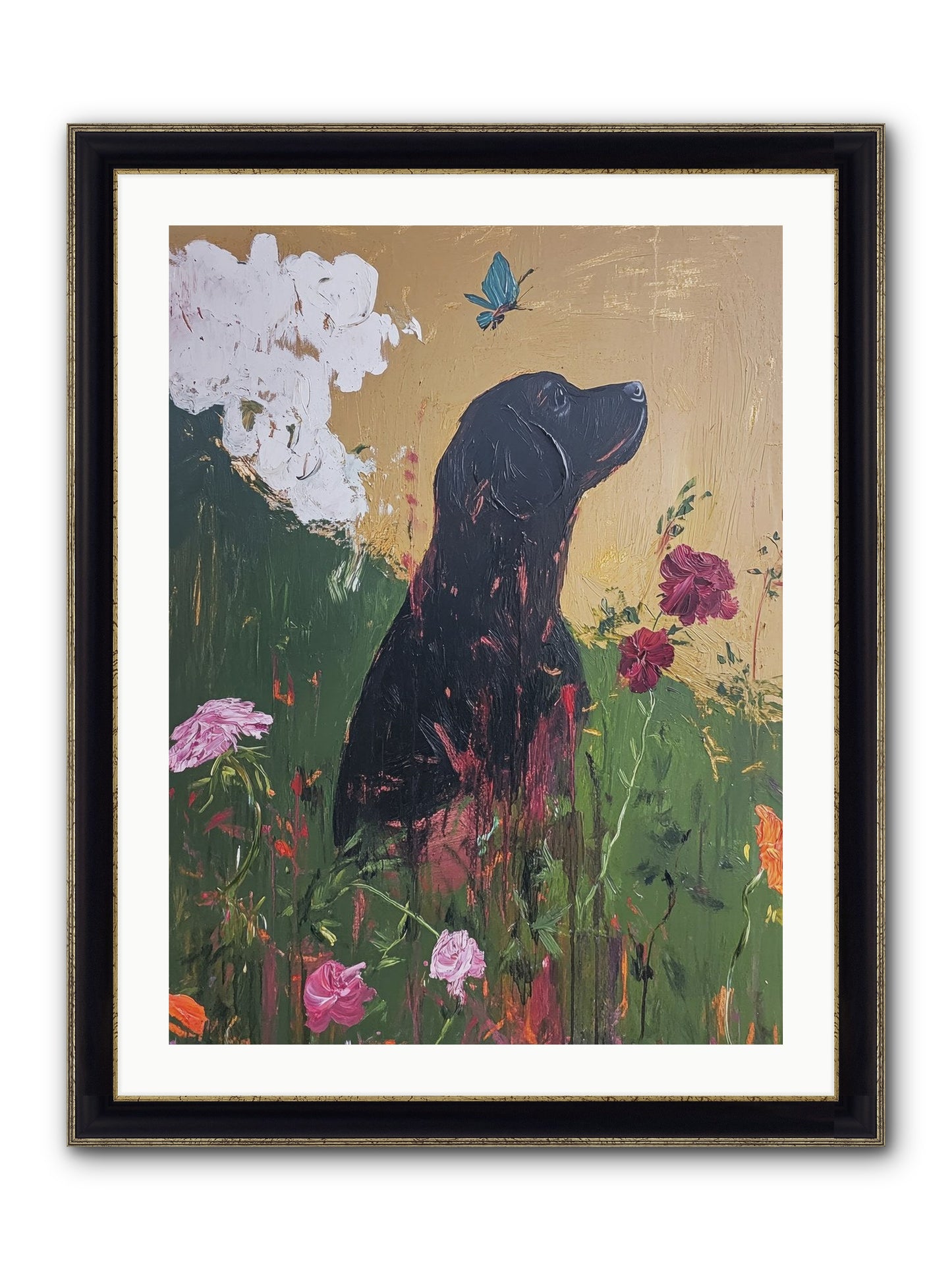 Meadow Magic Framed Print - Black & Gold 24x32