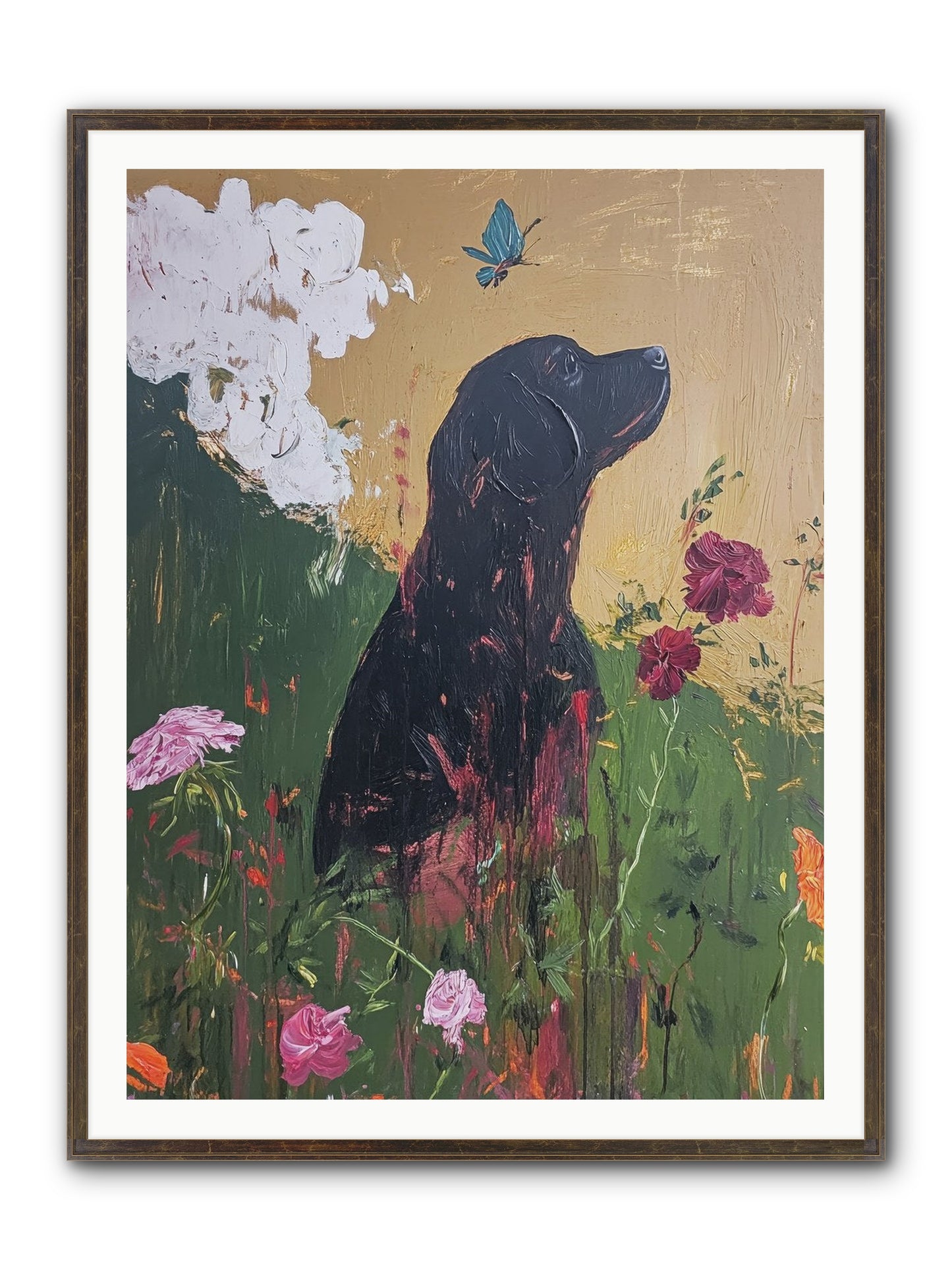 Meadow Magic Framed Print - Slimwoods Black/Gold 36x48