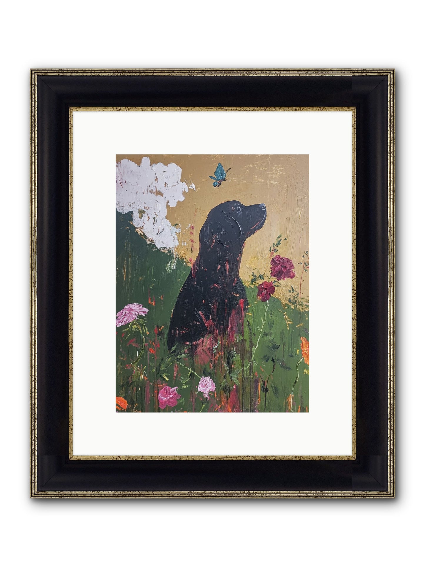 Meadow Magic Framed Print - Black & Gold 9x12