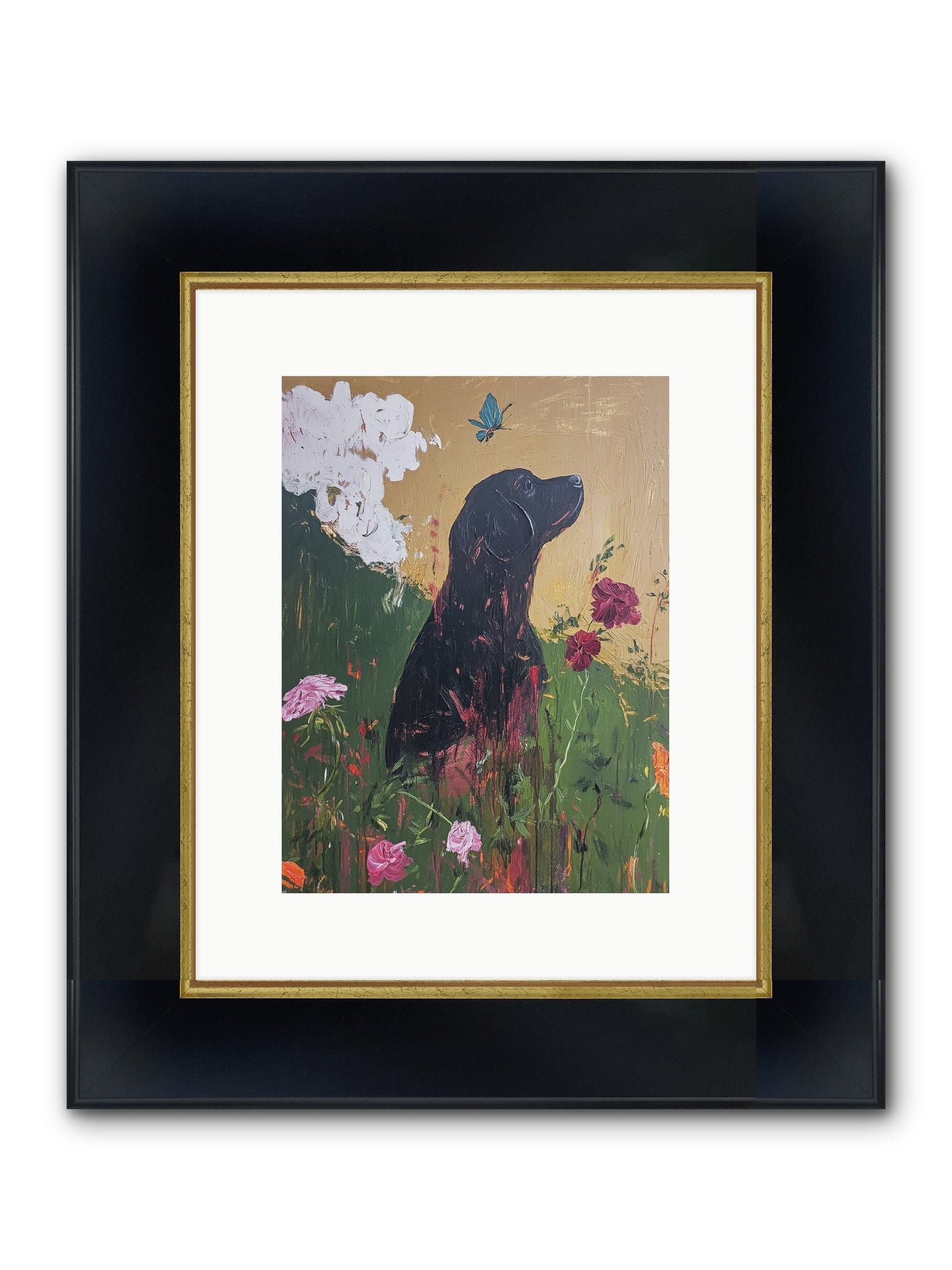 Meadow Magic Framed Print - Wide Black w/Gold 9x12