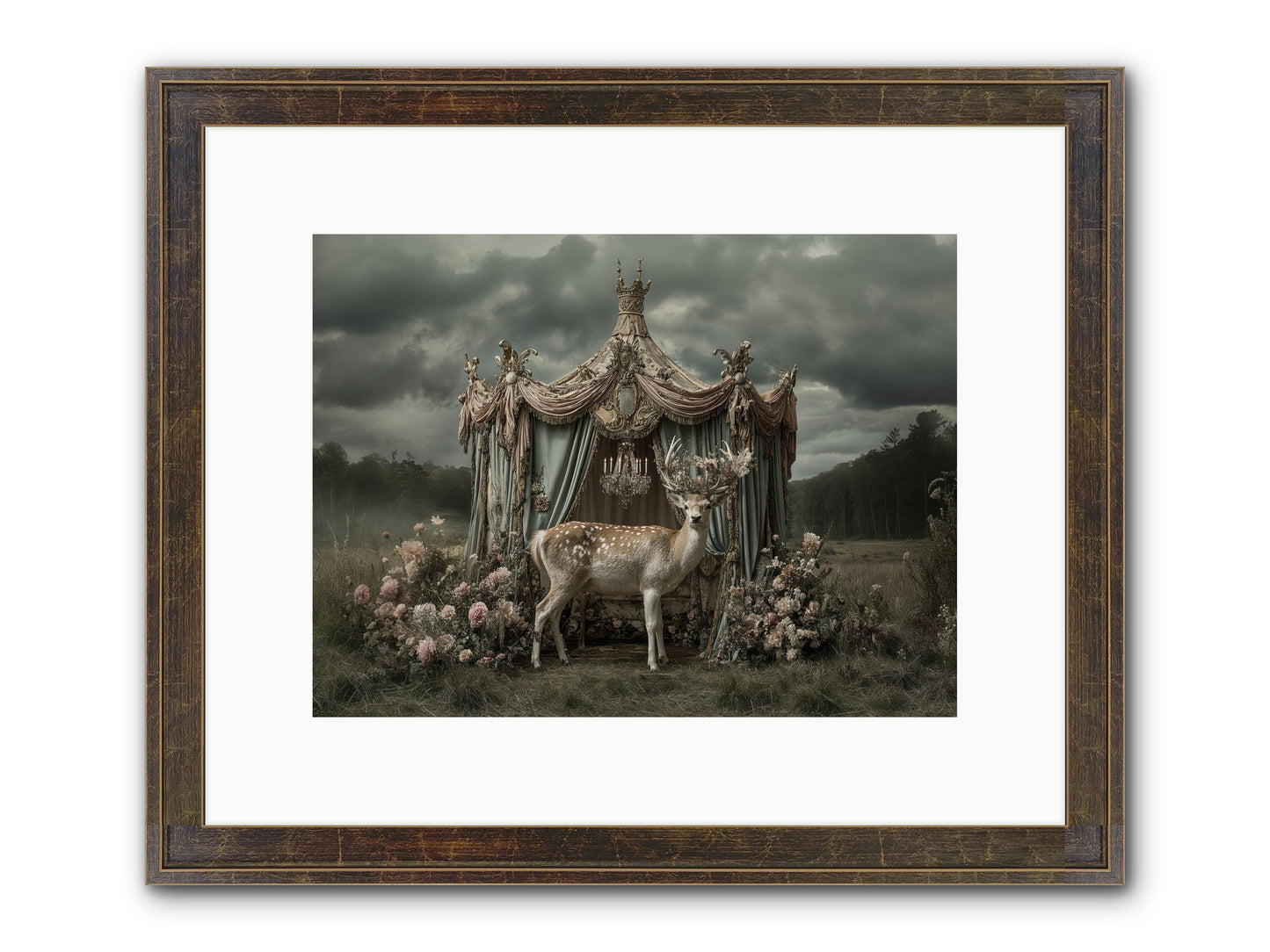 Meadow Of Apricot Wind Framed Print - Slimwoods Black/Gold 12x9