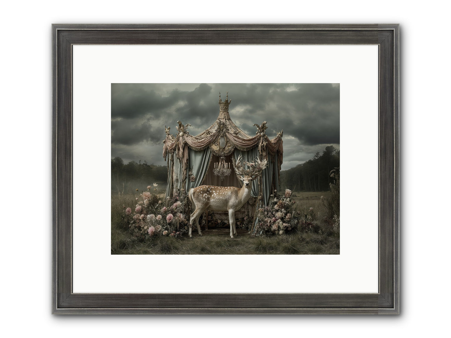 Meadow Of Apricot Wind Framed Print - Slimwoods Black/Silver 12x9