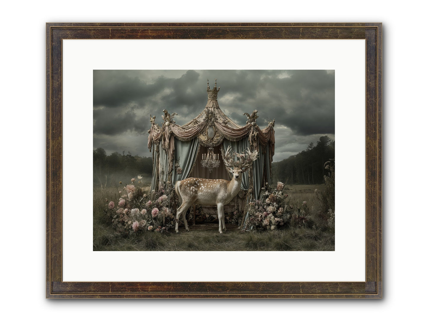 Meadow Of Apricot Wind Framed Print - Slimwoods Black/Gold 16x12