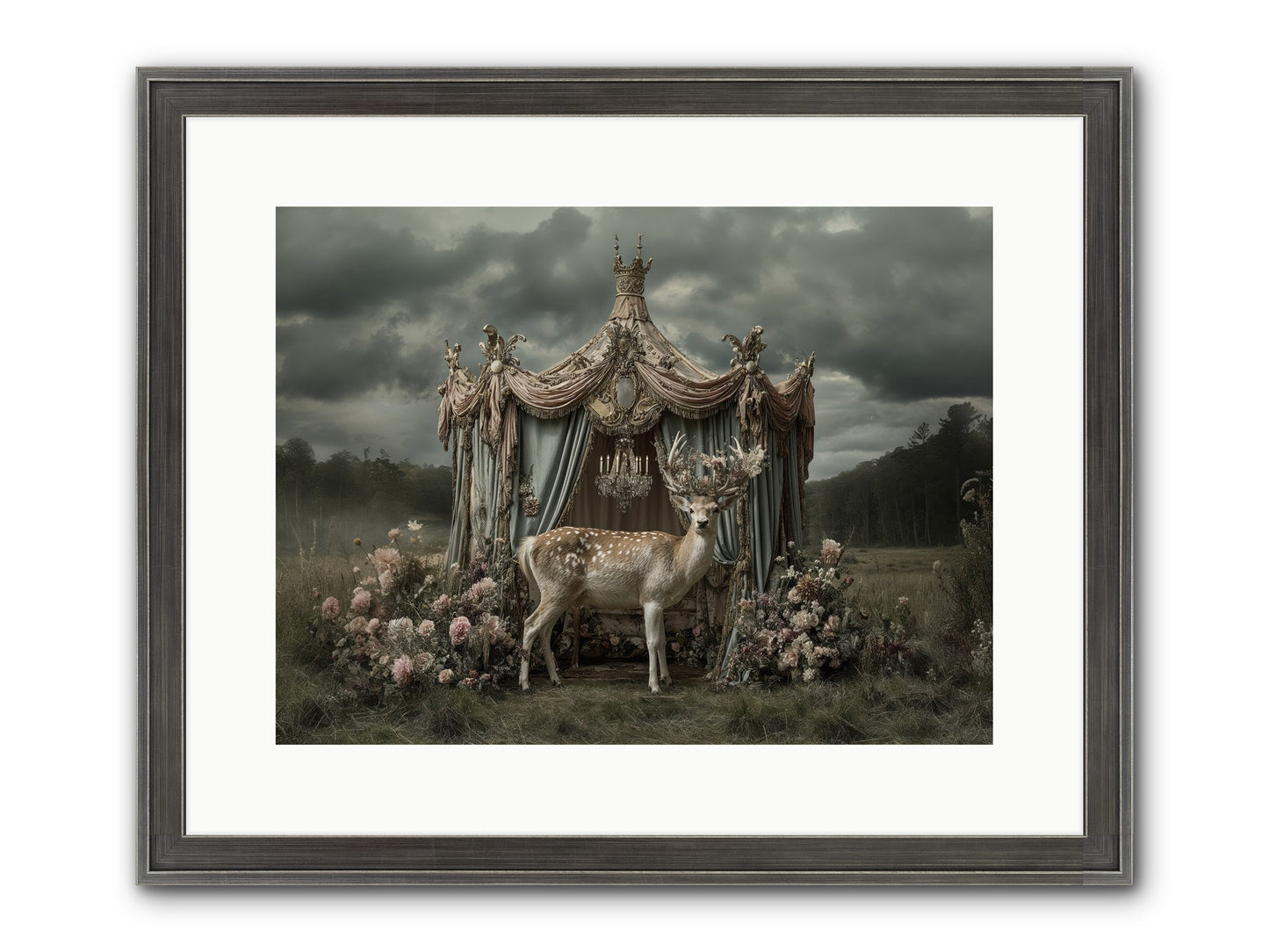 Meadow Of Apricot Wind Framed Print - Slimwoods Black/Silver 16x12