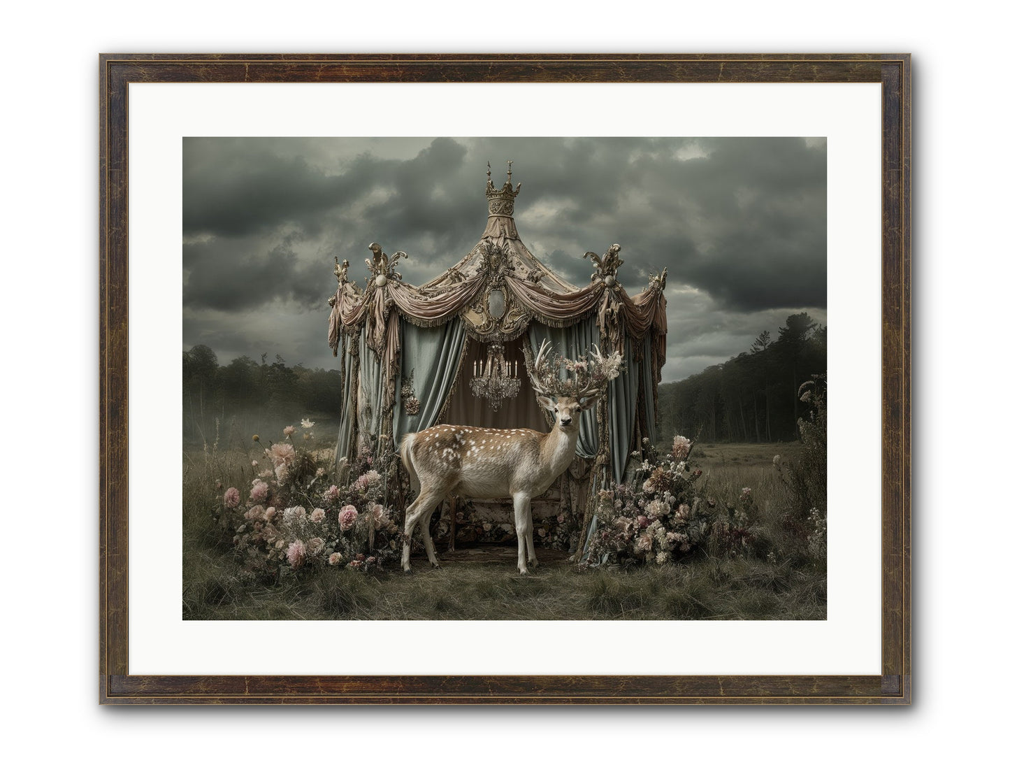 Meadow Of Apricot Wind Framed Print - Slimwoods Black/Gold 24x18