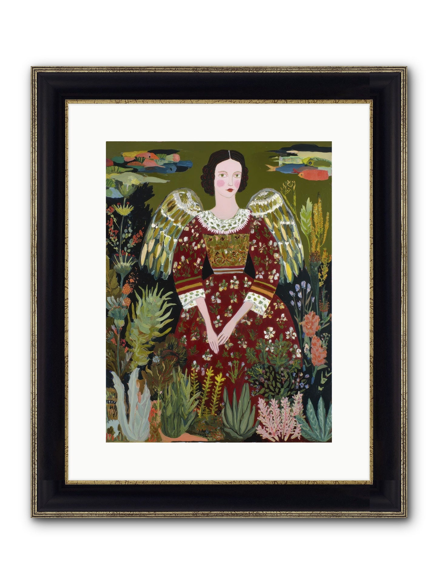 Meadow’s Grace Angel Framed Print - Black & Gold 12x16