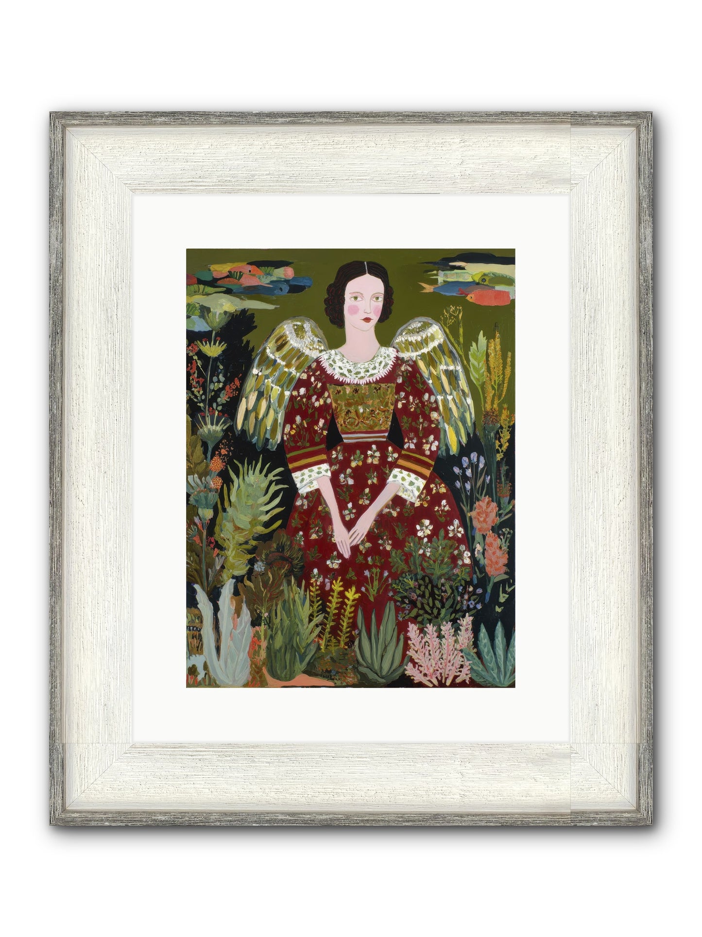 Meadow’s Grace Angel Framed Print - Driftwood White 12x16