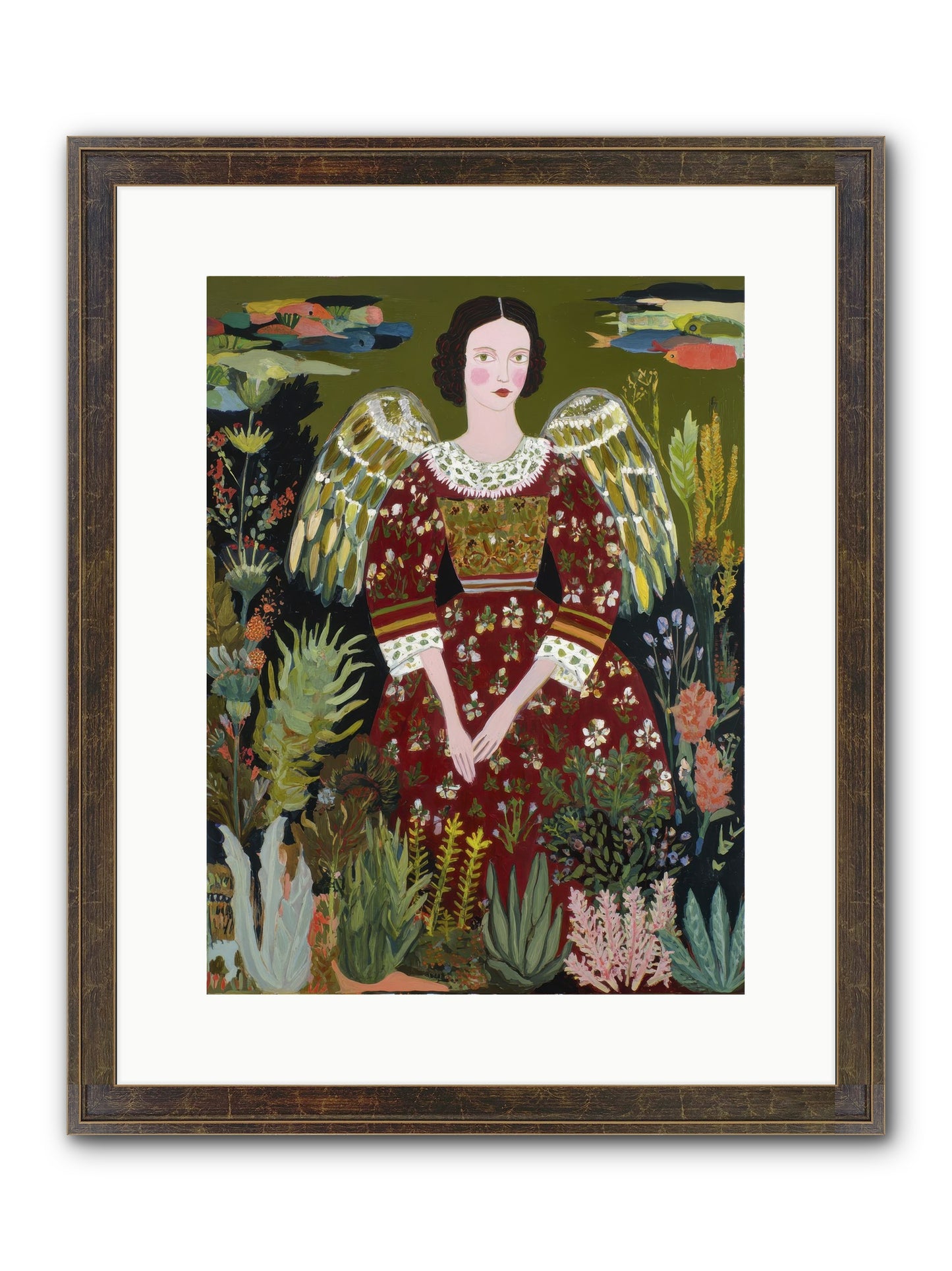 Meadow’s Grace Angel Framed Print - Slimwoods Black/Gold 12x16