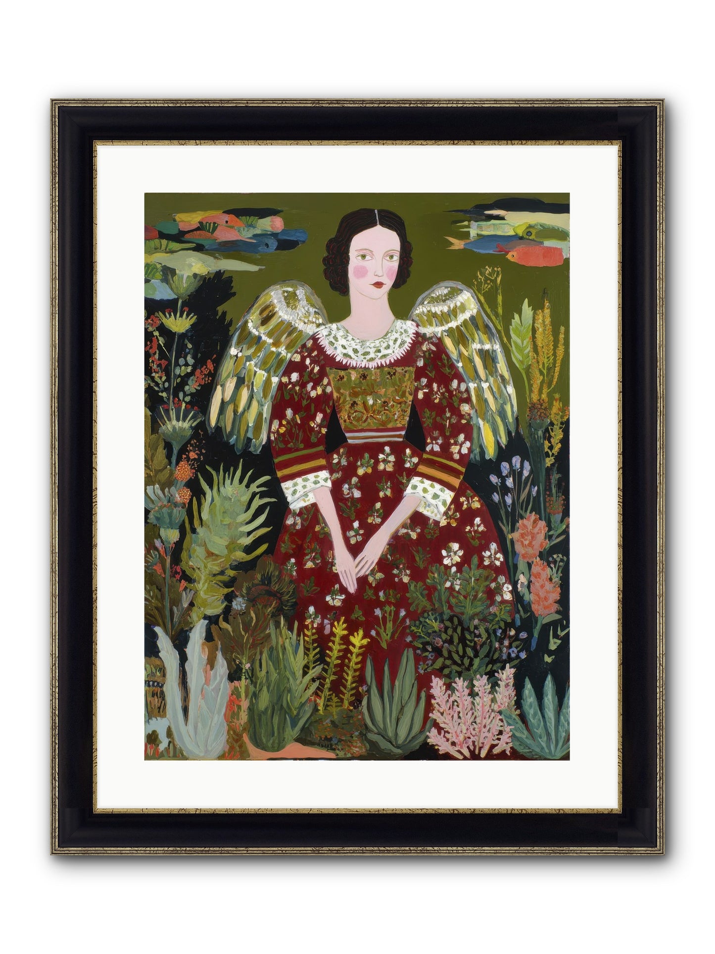 Meadow’s Grace Angel Framed Print - Black & Gold 18x24