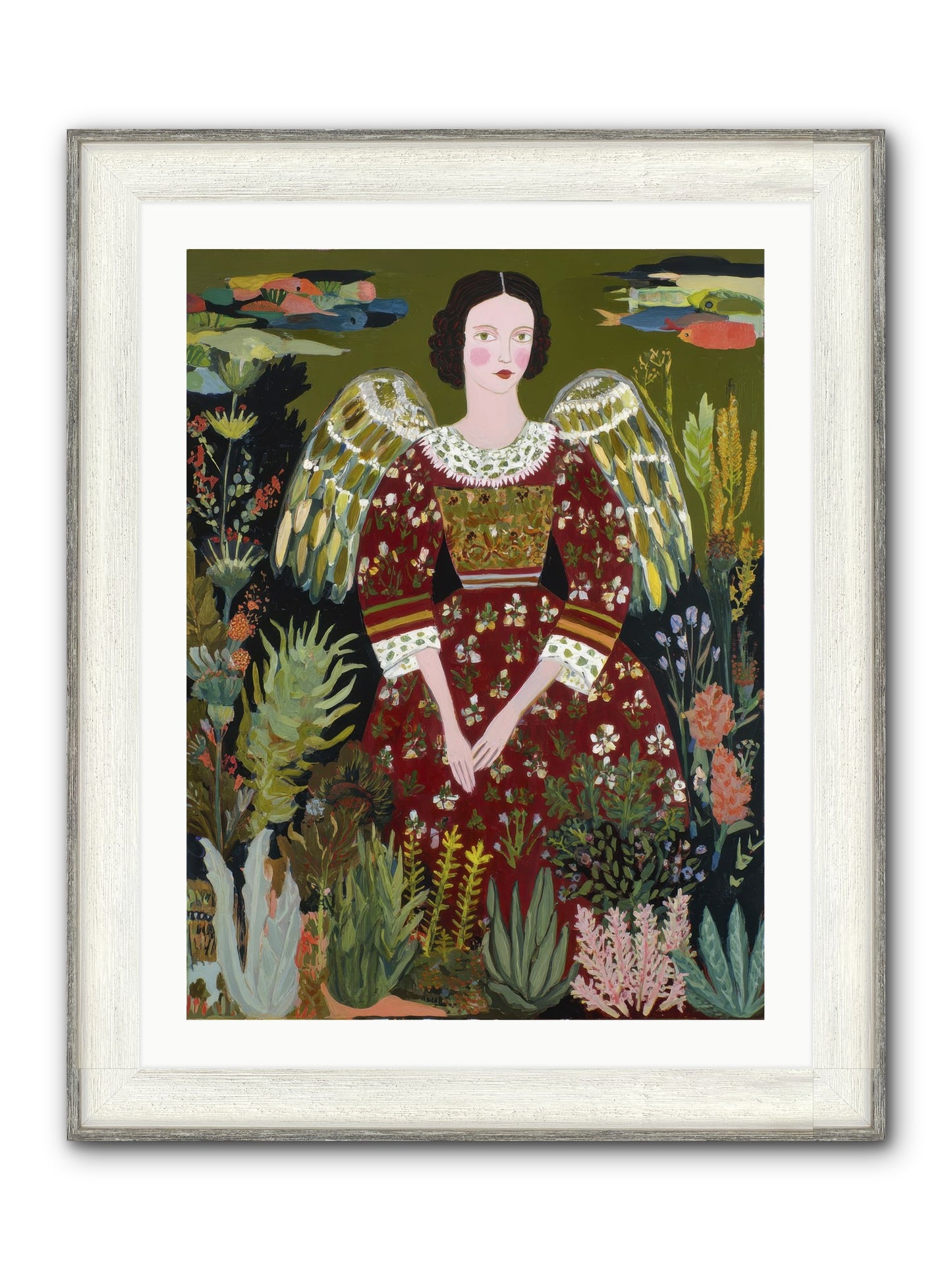 Meadow’s Grace Angel Framed Print - Driftwood White 24x32