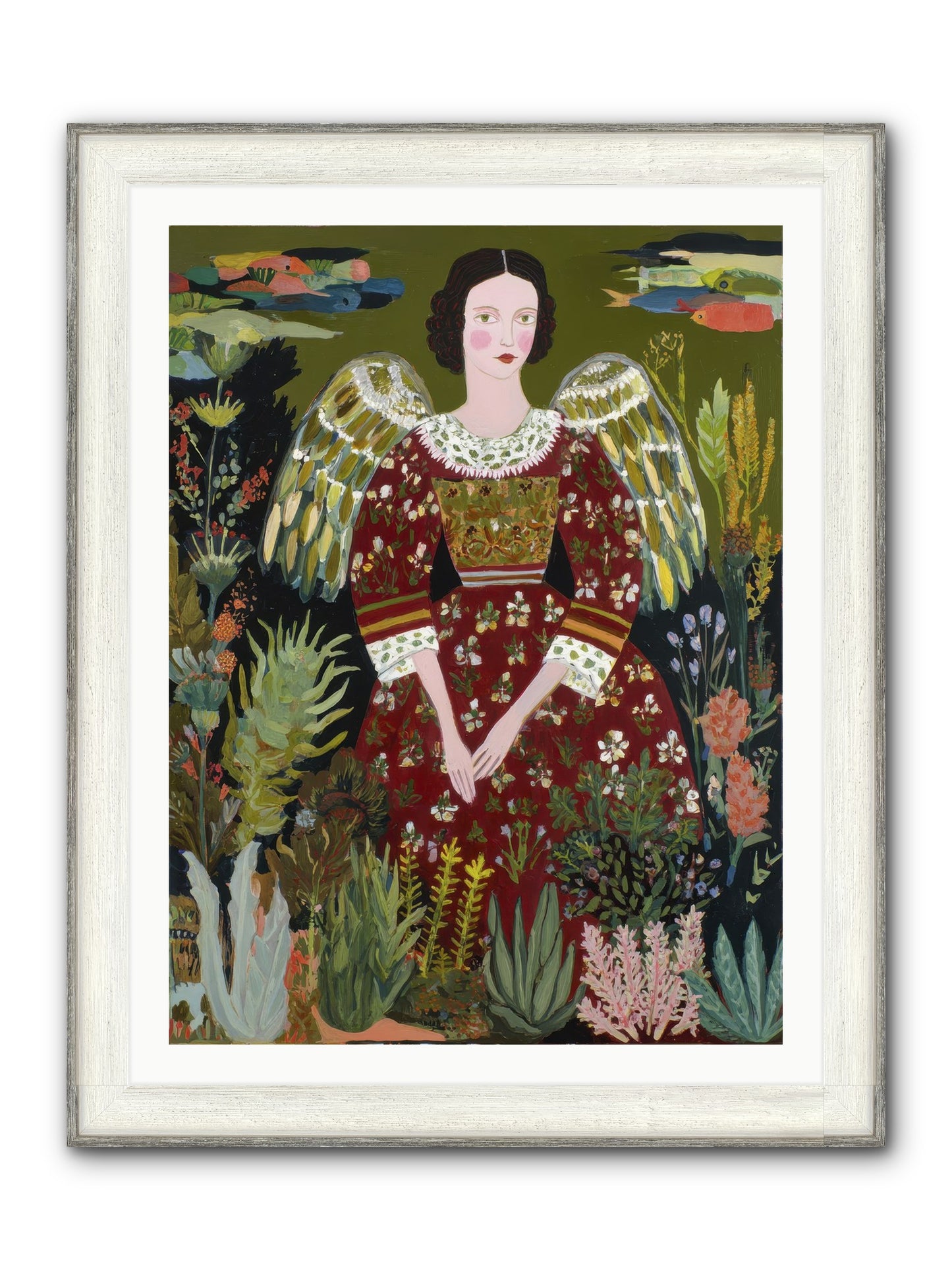 Meadow’s Grace Angel Framed Print - Driftwood White 30x40