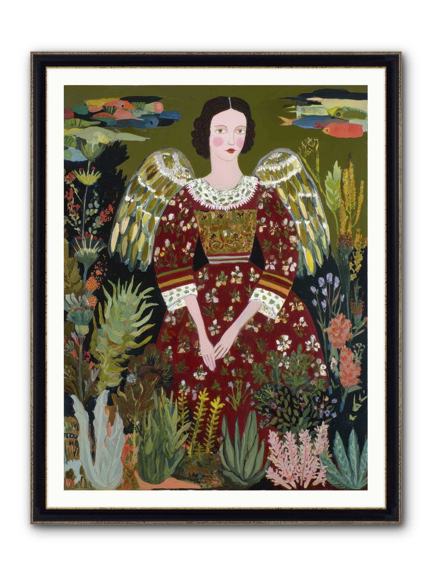 Meadow’s Grace Angel Framed Print - Black & Gold 36x48