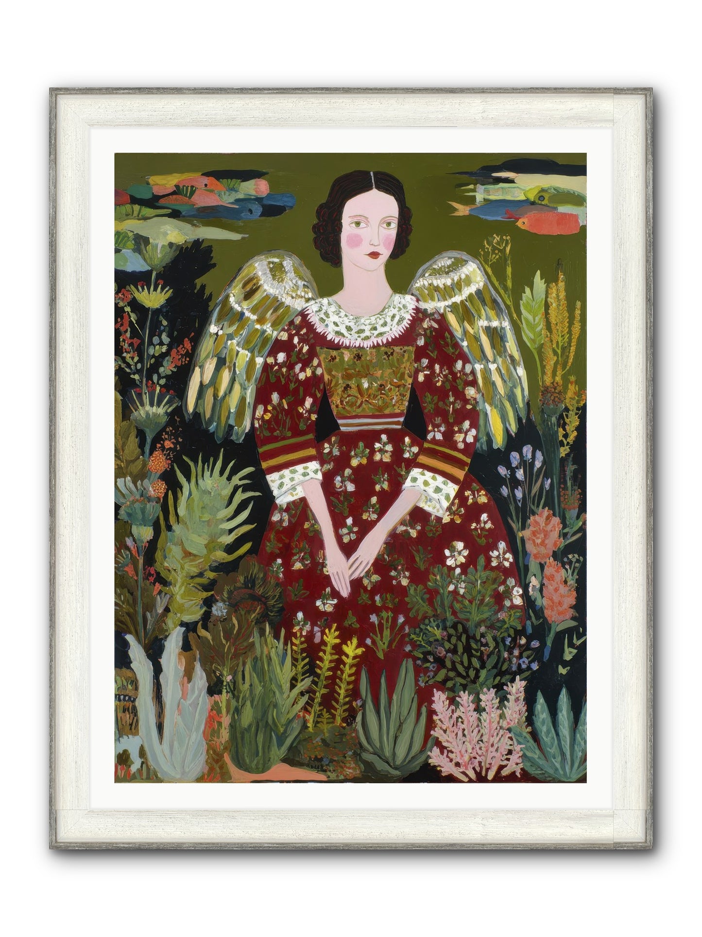 Meadow’s Grace Angel Framed Print - Driftwood White 36x48