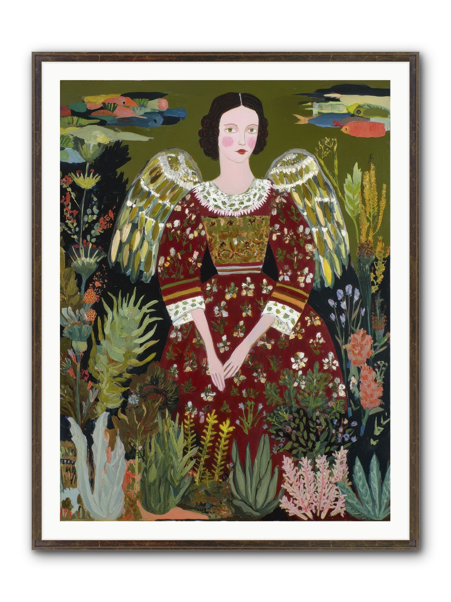 Meadow’s Grace Angel Framed Print - Slimwoods Black/Gold 36x48