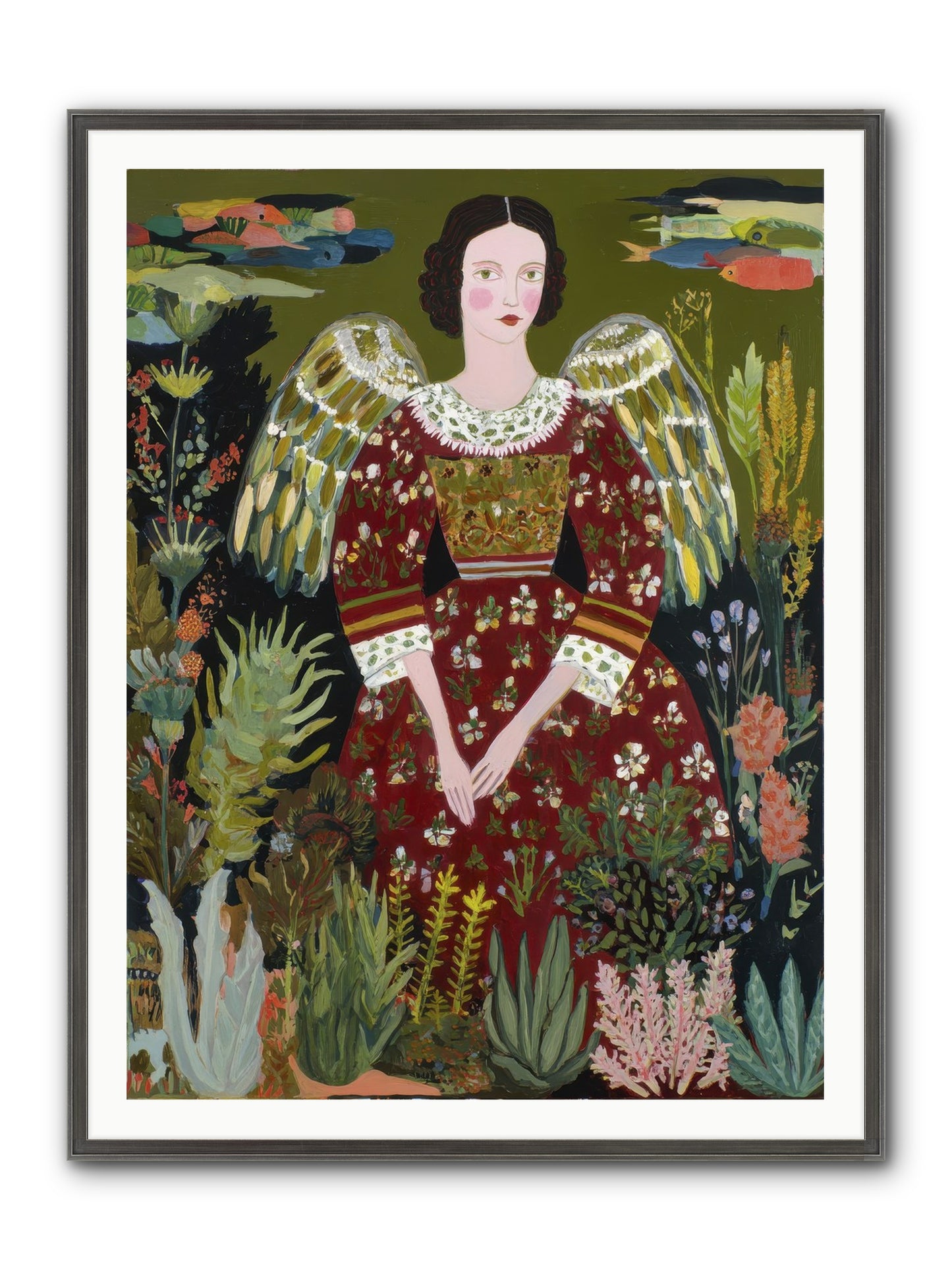 Meadow’s Grace Angel Framed Print - Slimwoods Black/Silver 36x48