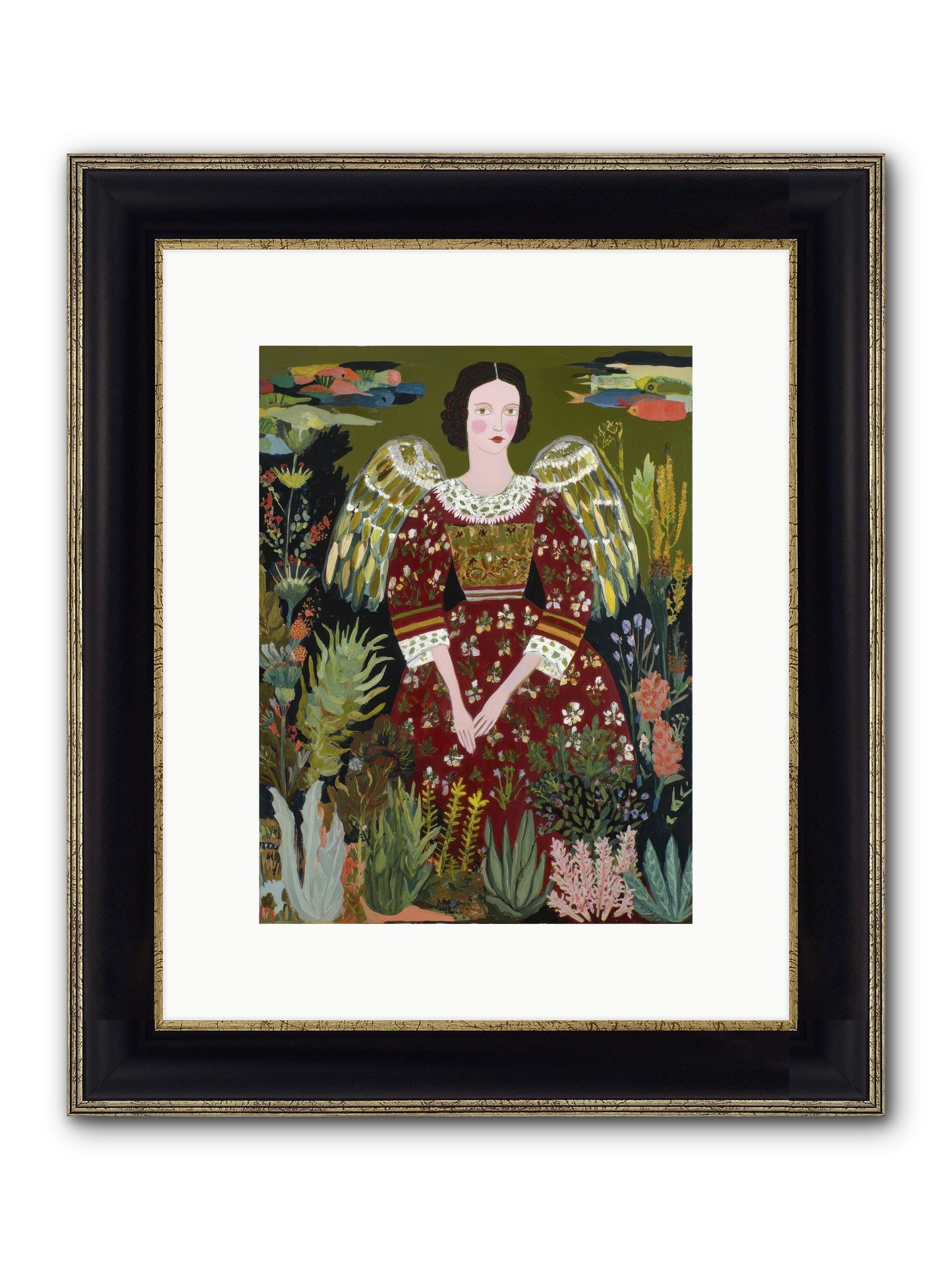 Meadow’s Grace Angel Framed Print - Black & Gold 9x12