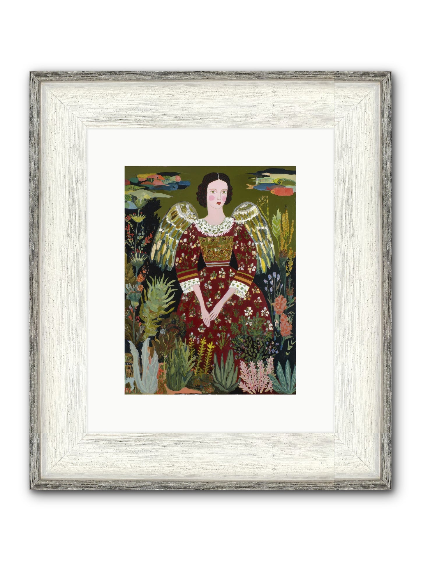 Meadow’s Grace Angel Framed Print - Driftwood White 9x12
